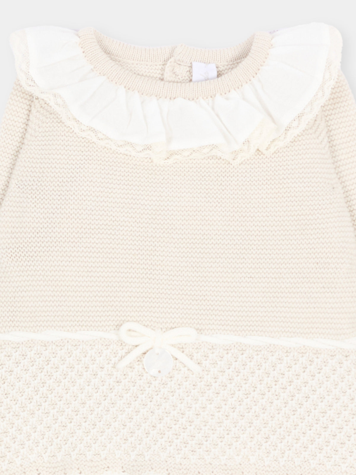 Completo nascita avorio per neonata in maglia,Martín Aranda,004-11321 E01