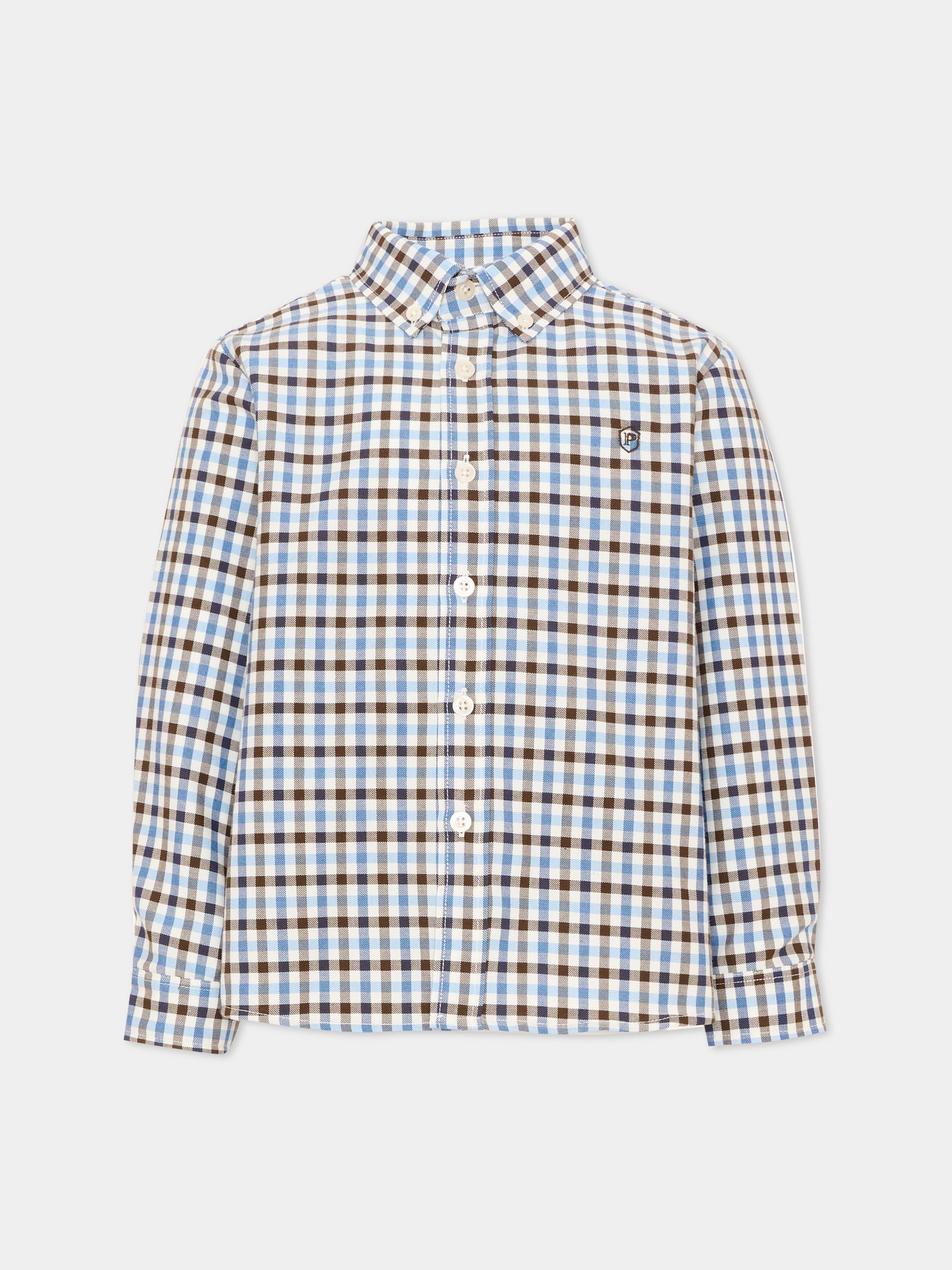 Camicia a manica lunga blu a quadri,Patachou,PAP 47 CM4333326 B0075