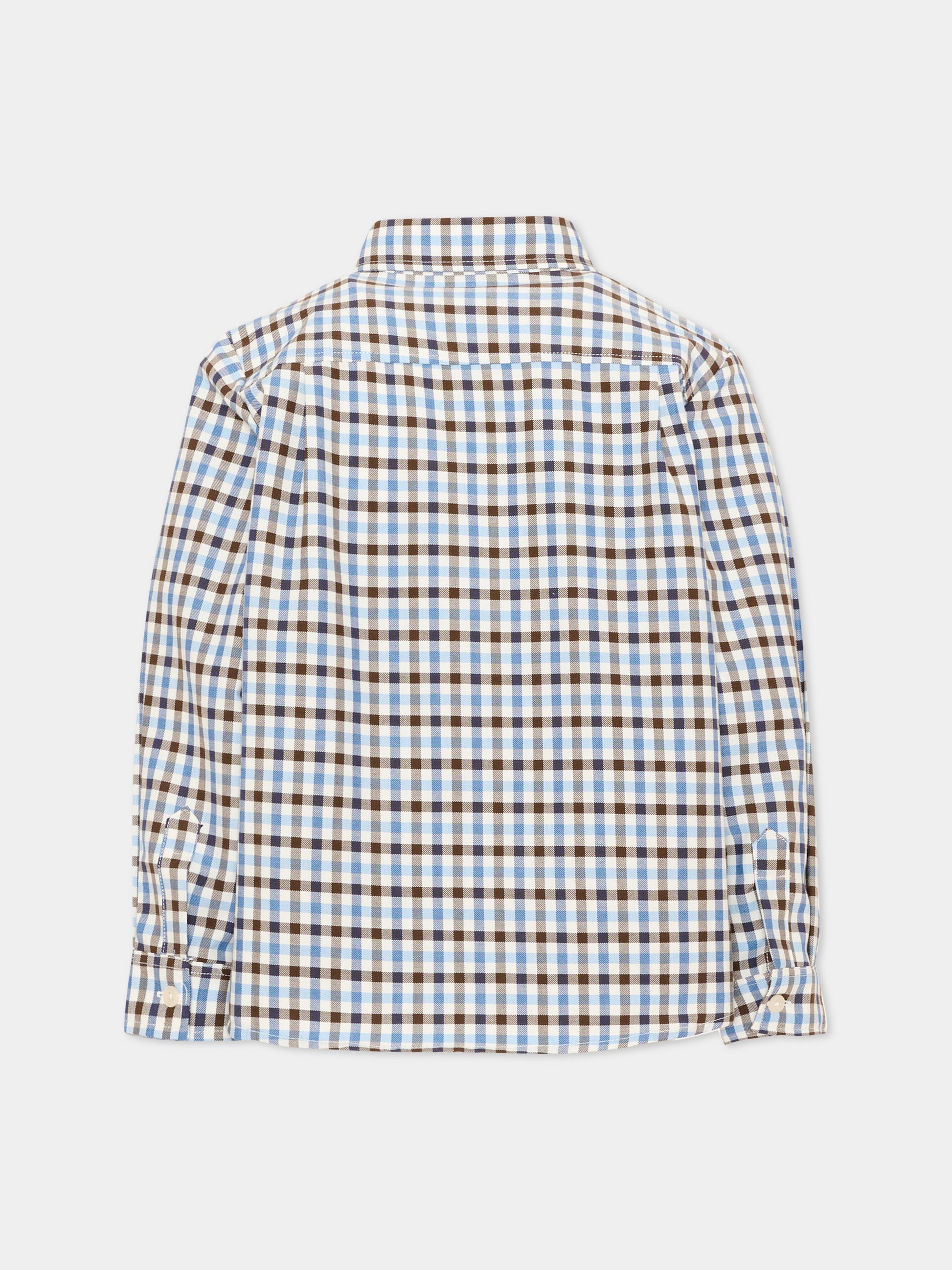 Camicia a manica lunga blu a quadri,Patachou,PAP 47 CM4333326 B0075