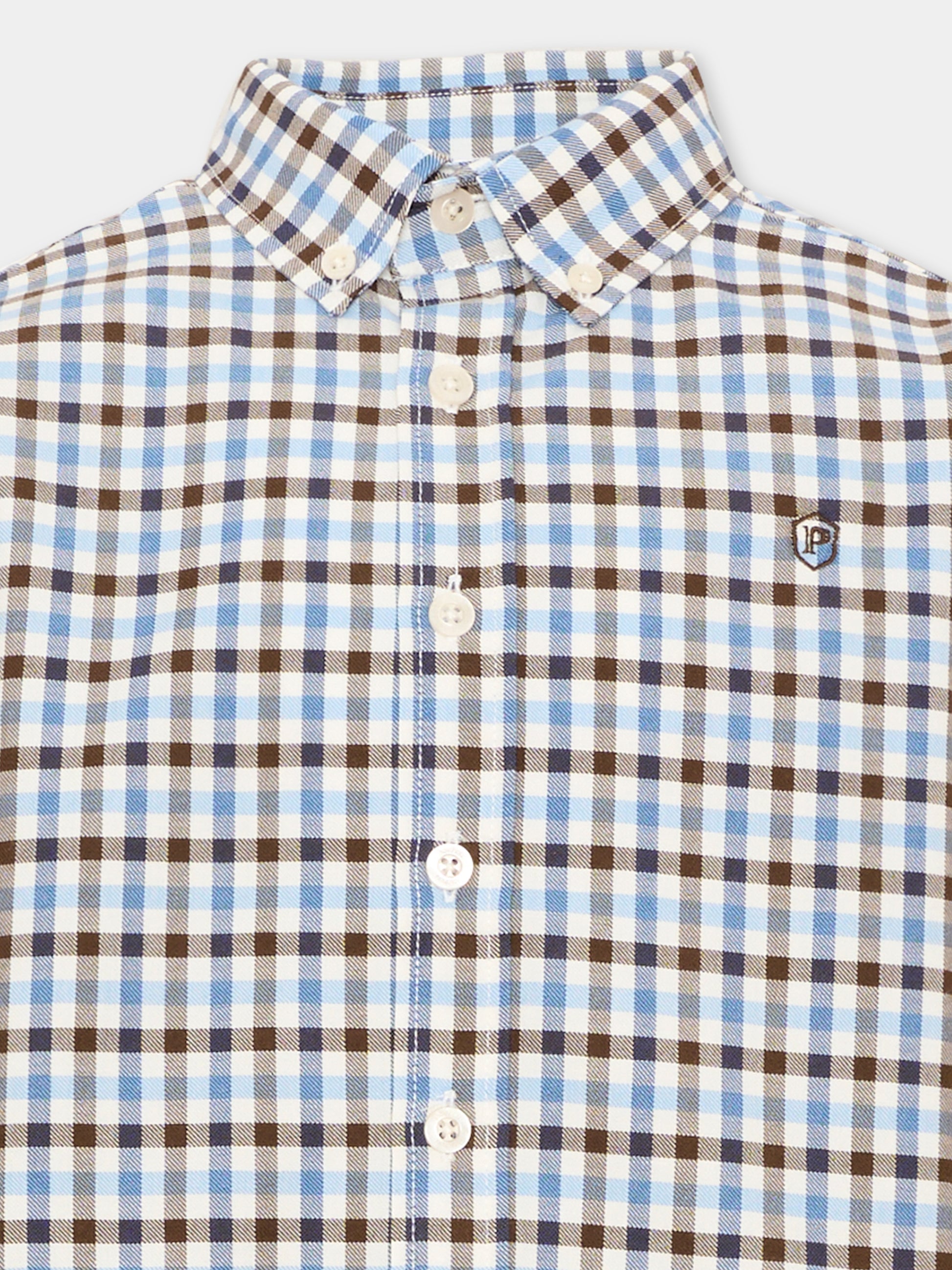 Camicia a manica lunga blu a quadri,Patachou,PAP 47 CM4333326 B0075