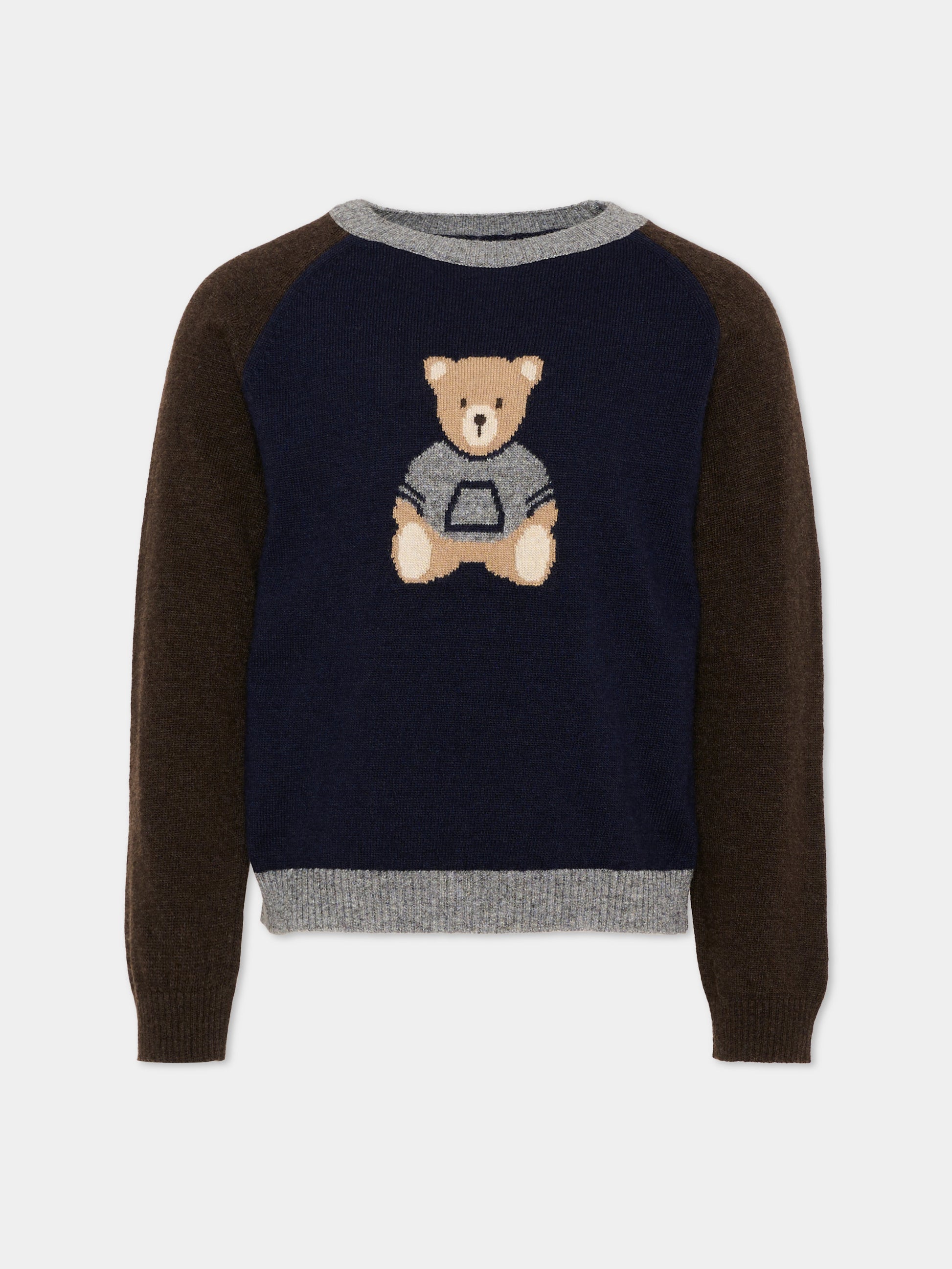 Maglione blu per bambino con orsetto,Patachou,PAP 47 SWE4333324 360