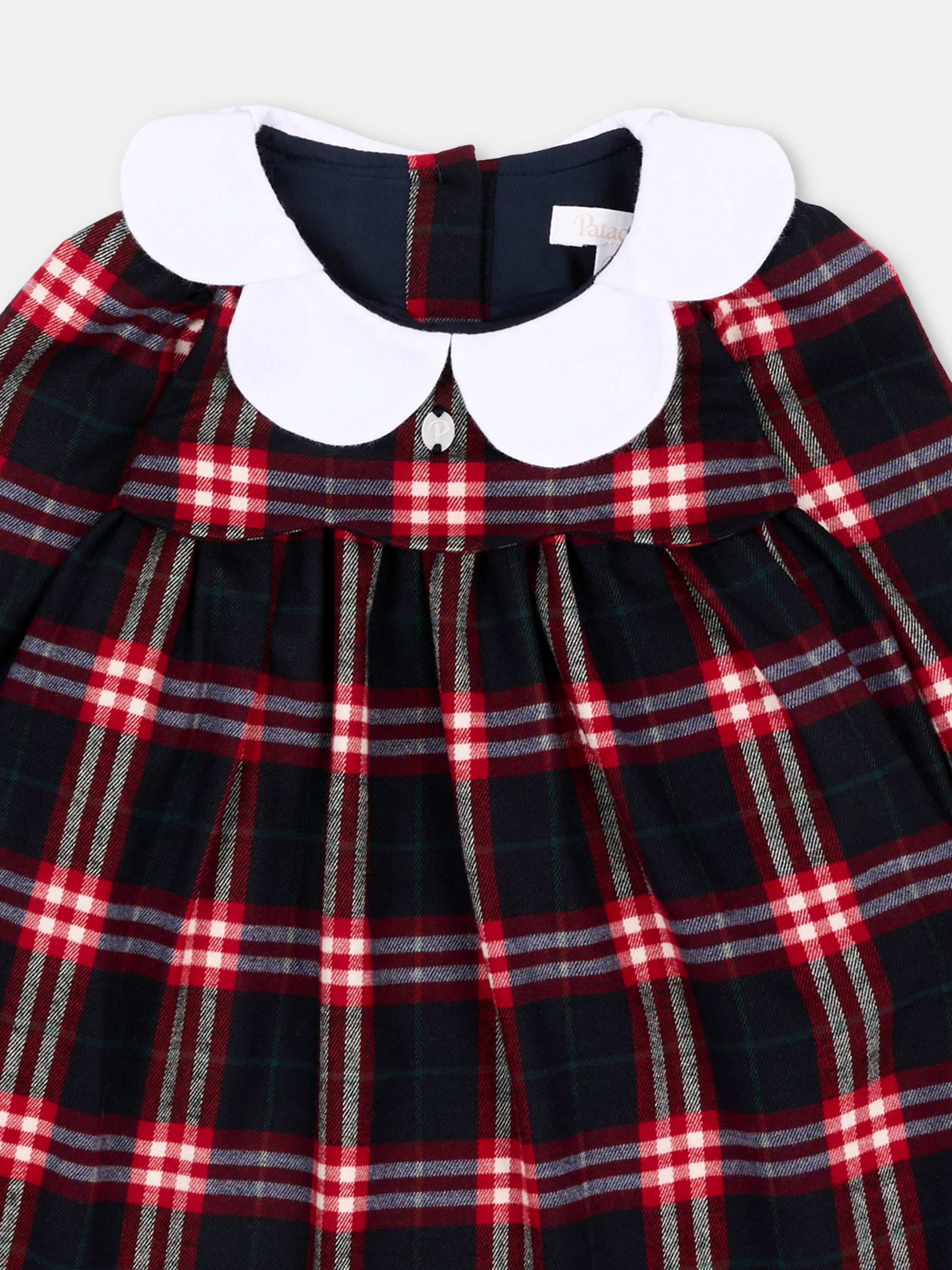 Abito elegante blu tartan per neonata,Patachou,PAP 47 VET4333133 Z0162