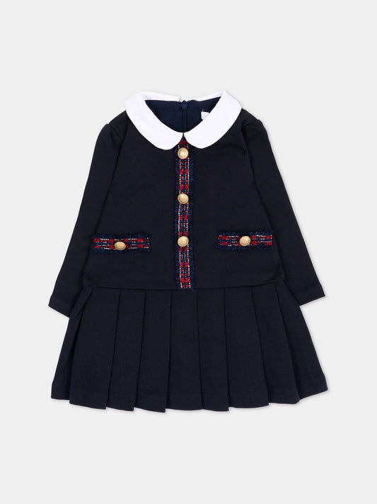 Abito elegante blu per neonata,Patachou,PAP 47 VET4333267 360