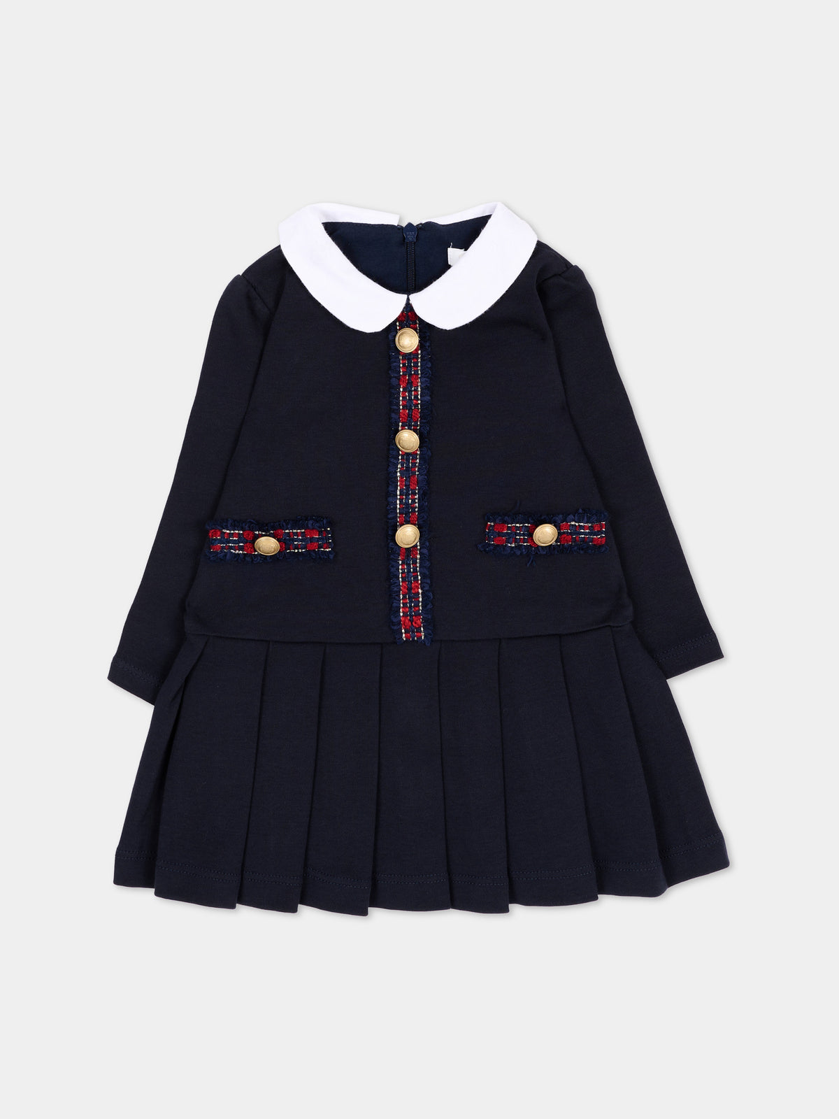 Abito elegante blu per neonata,Patachou,PAP 47 VET4333267 360