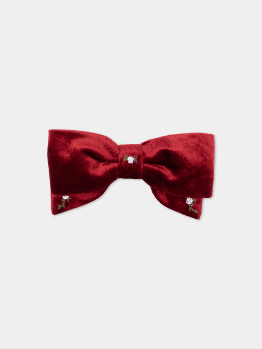 Fermaglio bordeaux per bambina con fiocco,Kidiwi Handmade,35253 TV008
