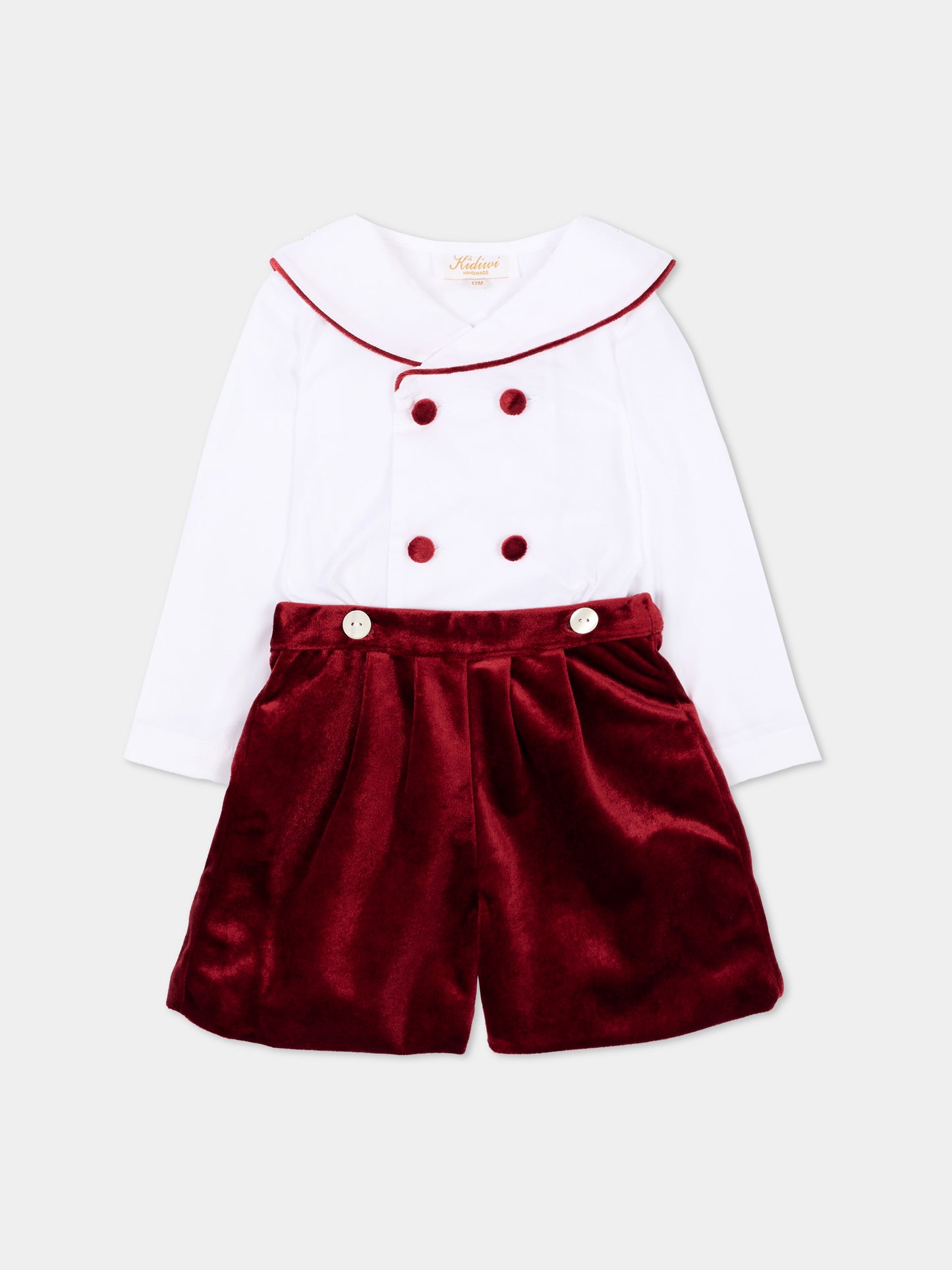 Completo elegante bianco per neonato,Kidiwi Handmade,37312 PTI/TV008 BB