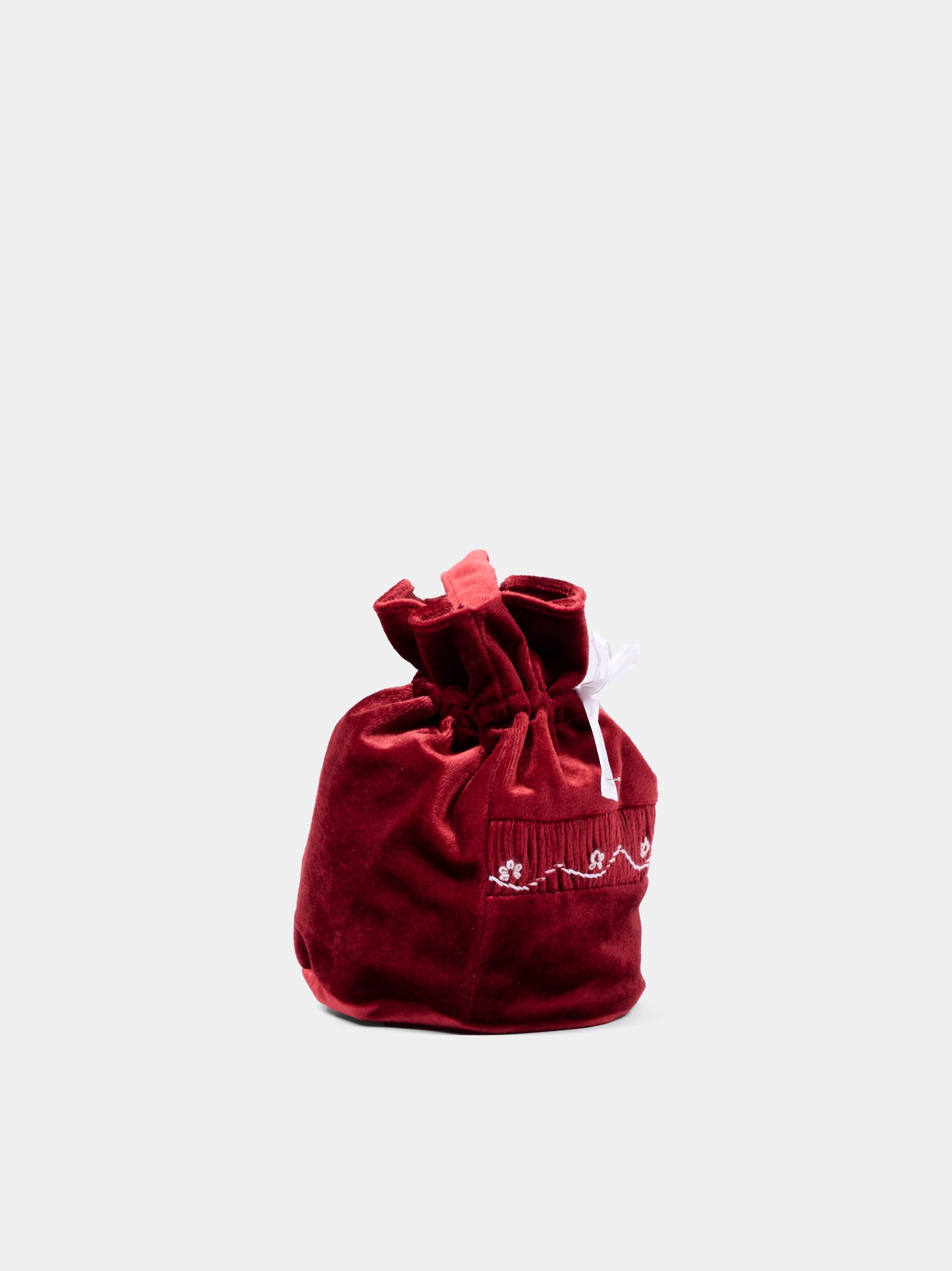 Borsa bordeaux per bambina con ricamo floreale,Kidiwi Handmade,37313 TV008