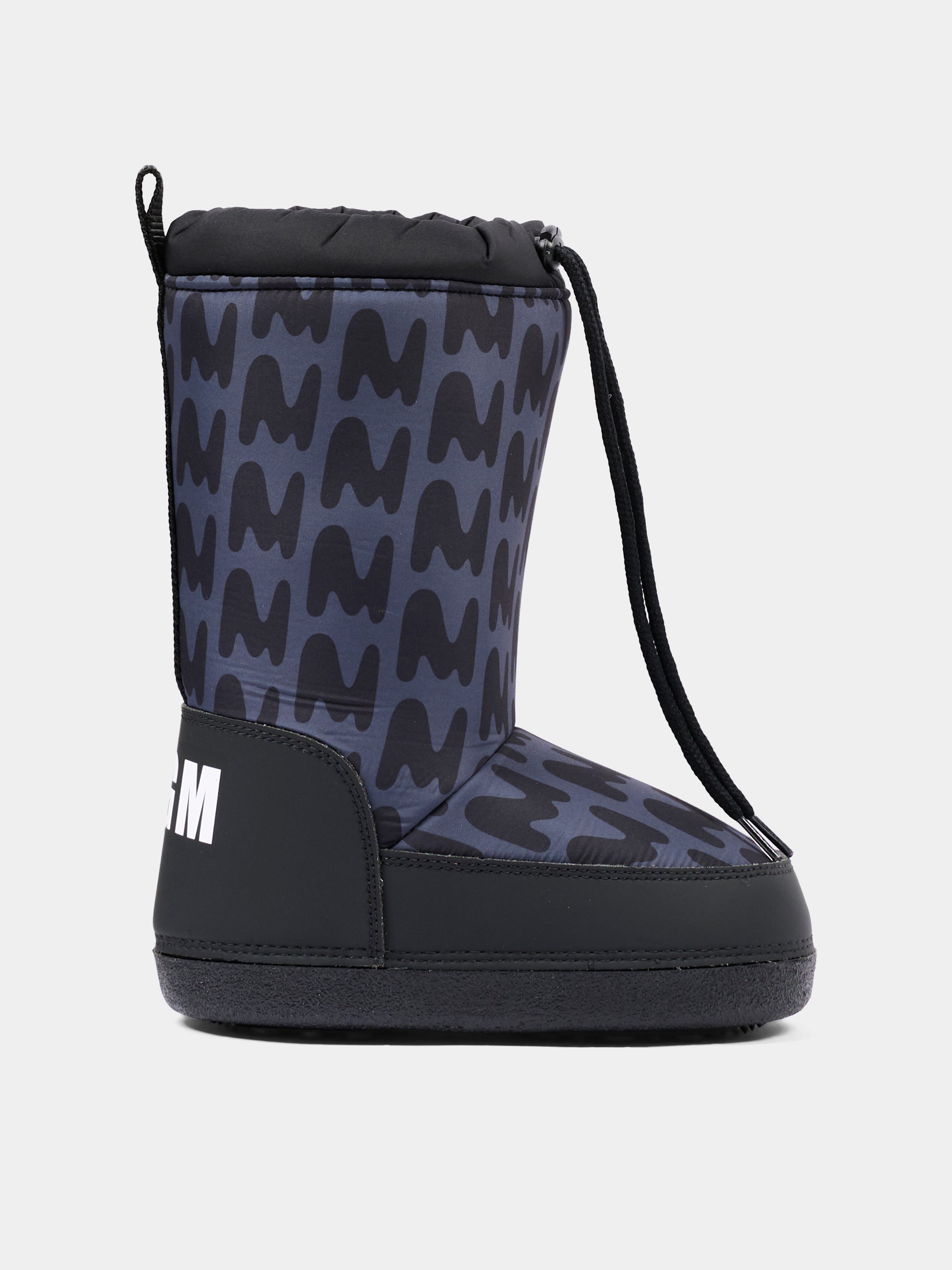 Stivali neve neri per bambini con logo,Msgm Kids,84027 - VAR3