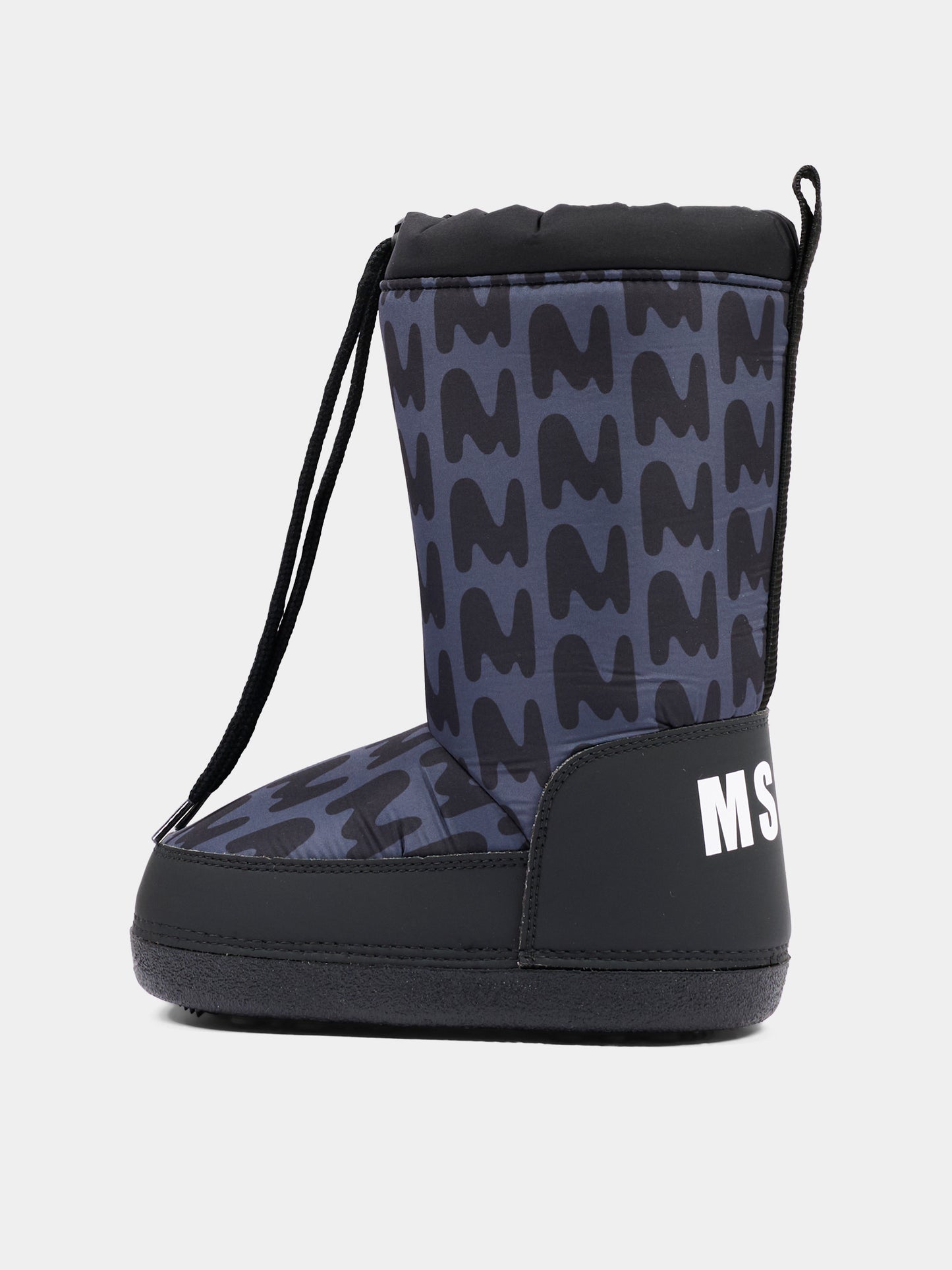 Stivali neve neri per bambini con logo,Msgm Kids,84027 - VAR3
