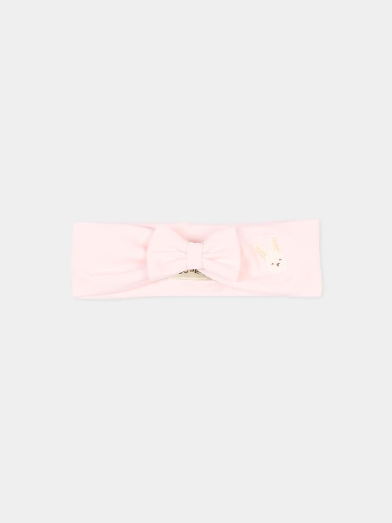 Fascia rosa per neonata con coniglietto,Le Boo Beebè,ACB022 T351 30