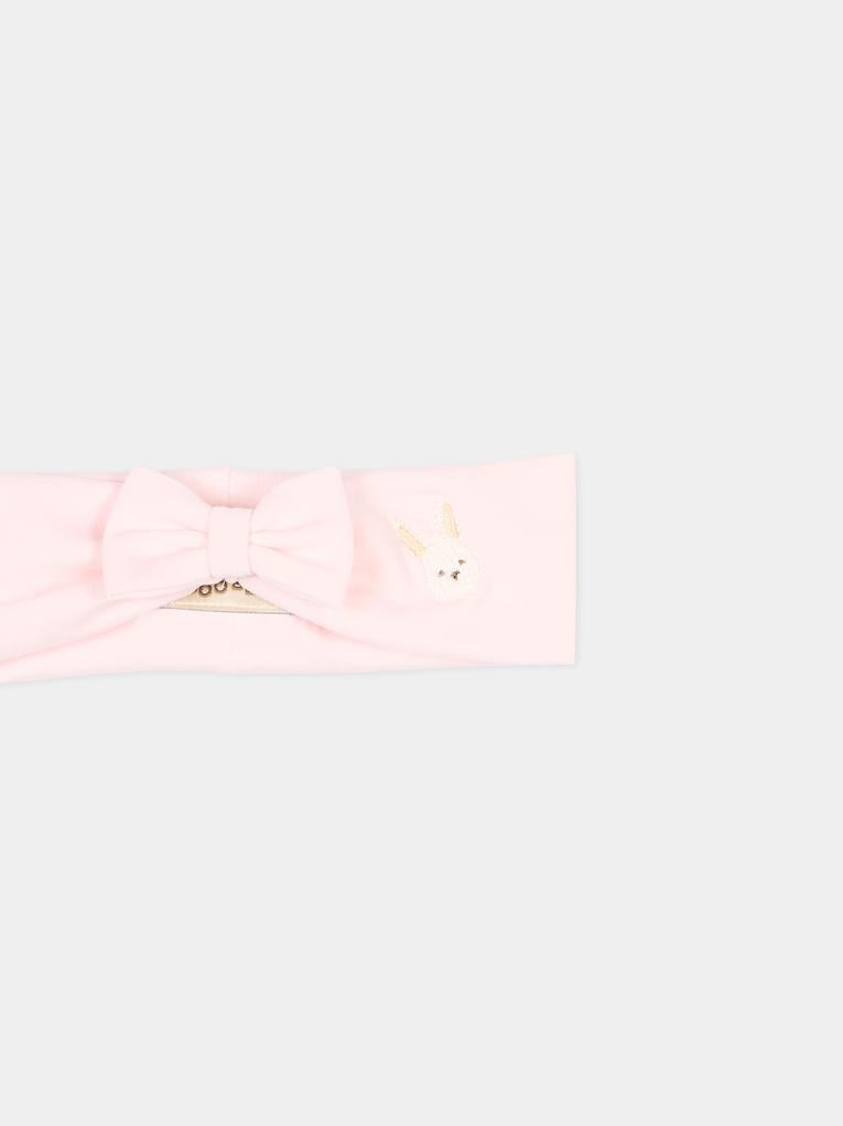 Fascia rosa per neonata con coniglietto,Le Boo Beebè,ACB022 T351 30