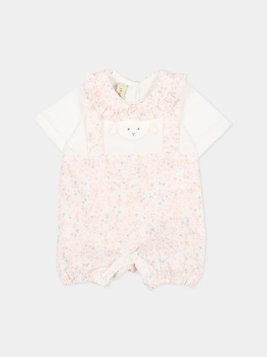 Pagliaccetto liberty rosa per neonata con agnellino Olive,Le Boo Beebè,CB023 T351 2030