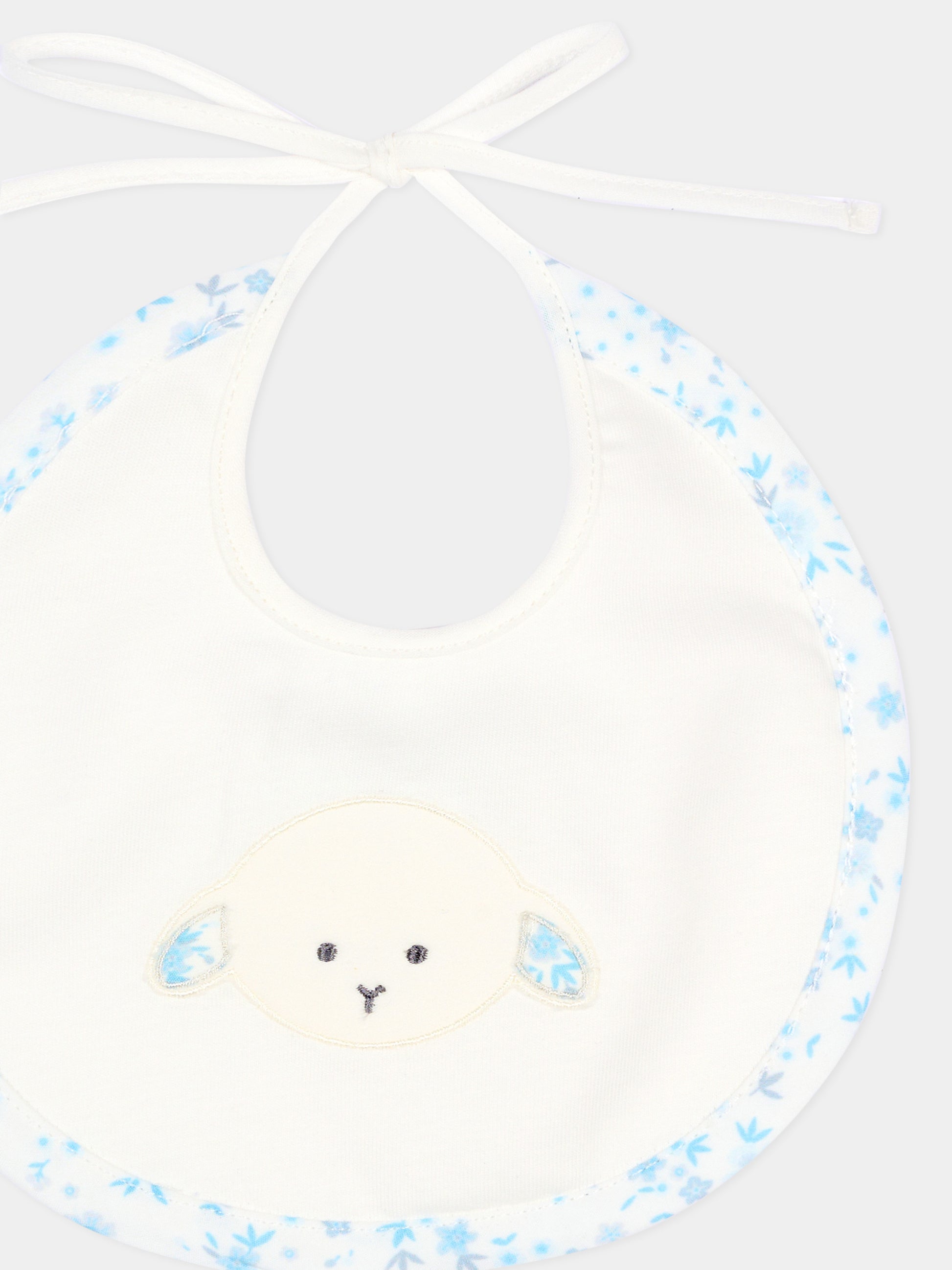 Bavaglino avorio per neonato con agnellino Olive,Le Boo Beebè,CBB021 T351 2040