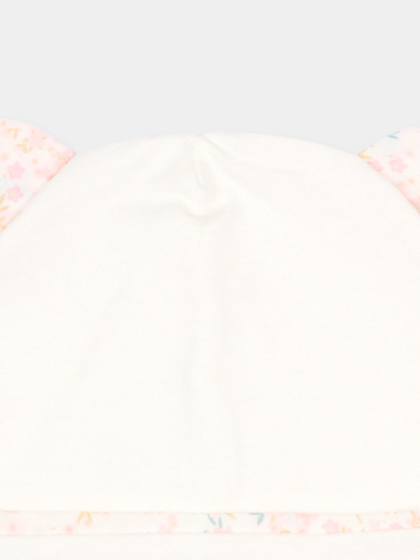 Cappellino avorio per neonata con orecchie in liberty,Le Boo Beebè,CCB021 T351 30