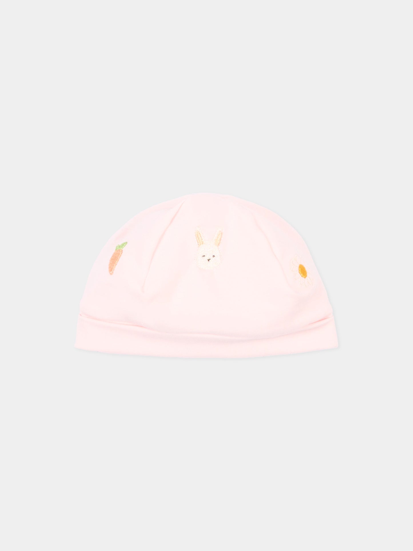 Cappellino rosa per neonata con ricami,Le Boo Beebè,CCB022 T351 30