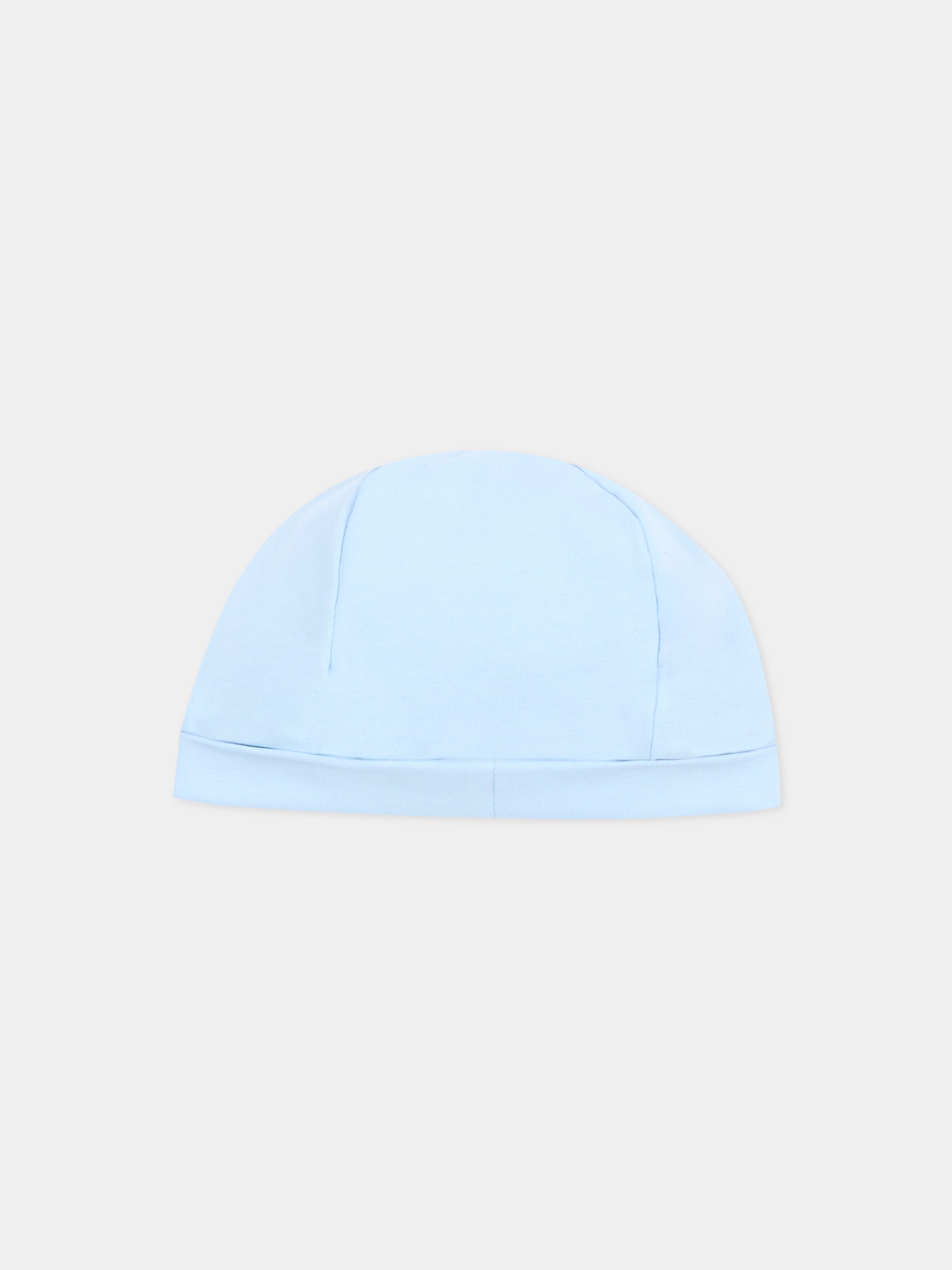 Cappellino celeste per neonato con ricami,Le Boo Beebè,CCB022 T351 40
