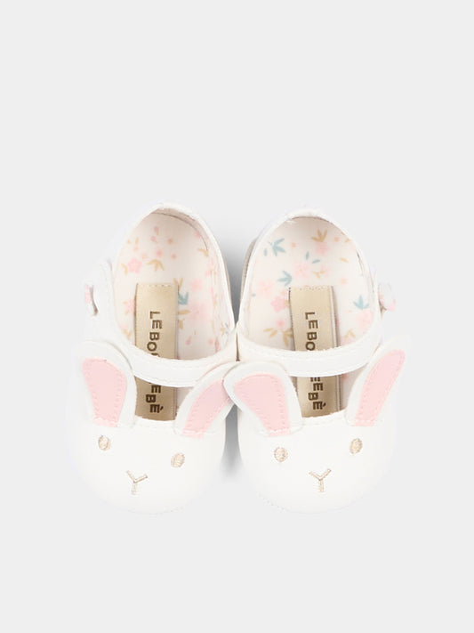 Ballerine avorio per neonata con coniglio,Le Boo Beebè,SBF00 20