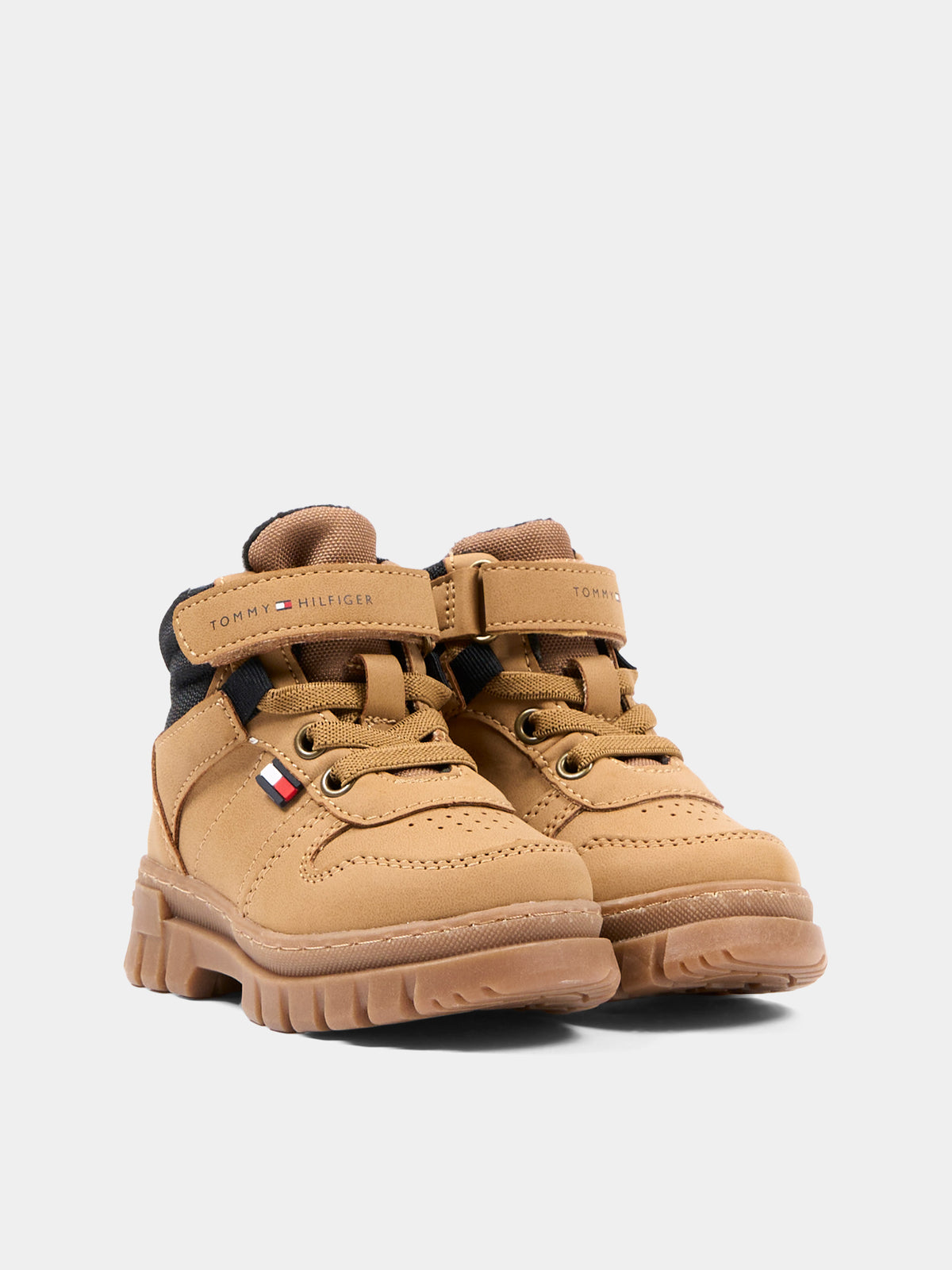 Stivaletti beige per bambino con logo,Tommy Hilfiger Junior,T1X5 35290 0316A253