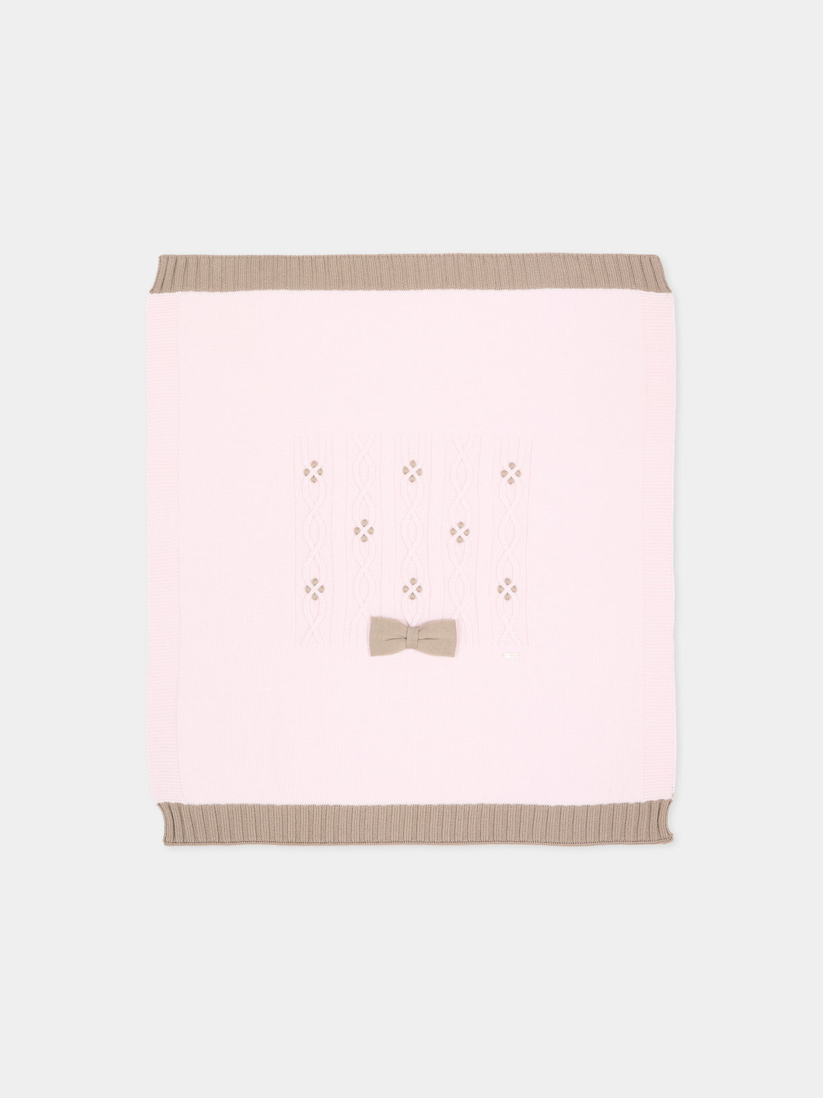 Coperta rosa per neonata con fiocco,Colorichiari,FF778589 4977 8224