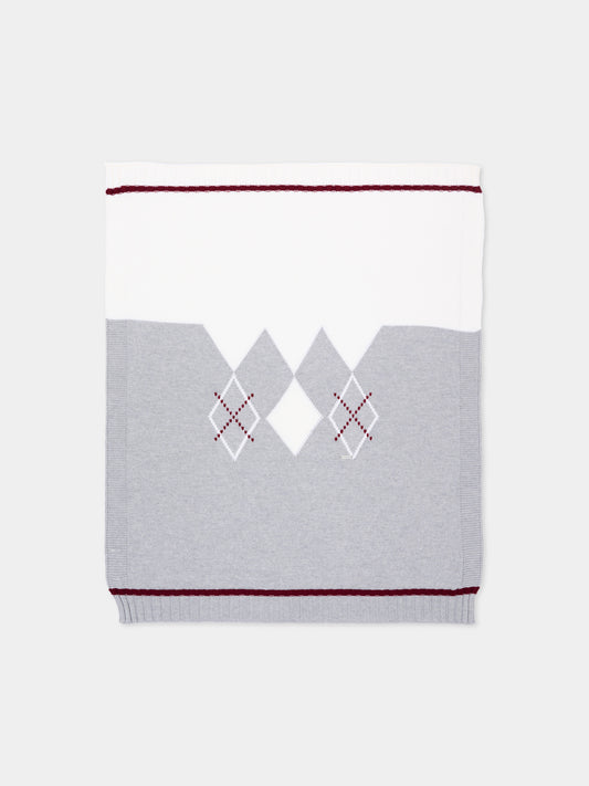 Coperta grigia per neonato a rombi,Colorichiari,MF778562 2088 9573