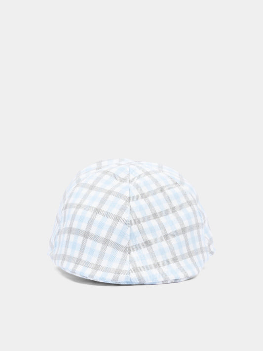 Cappello celeste a quadri per neonato,Colorichiari,MN928664 5010 51