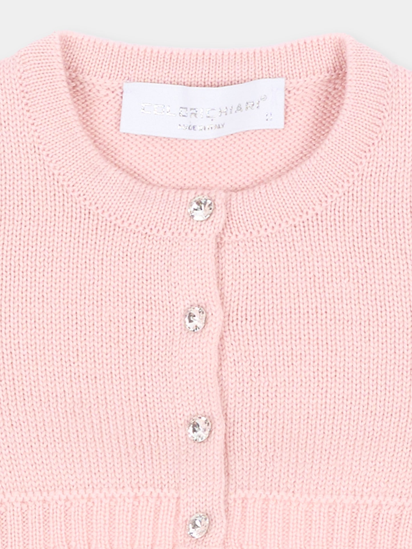 Cardigan rosa per neonata,Colorichiari,FN878822 4763 81