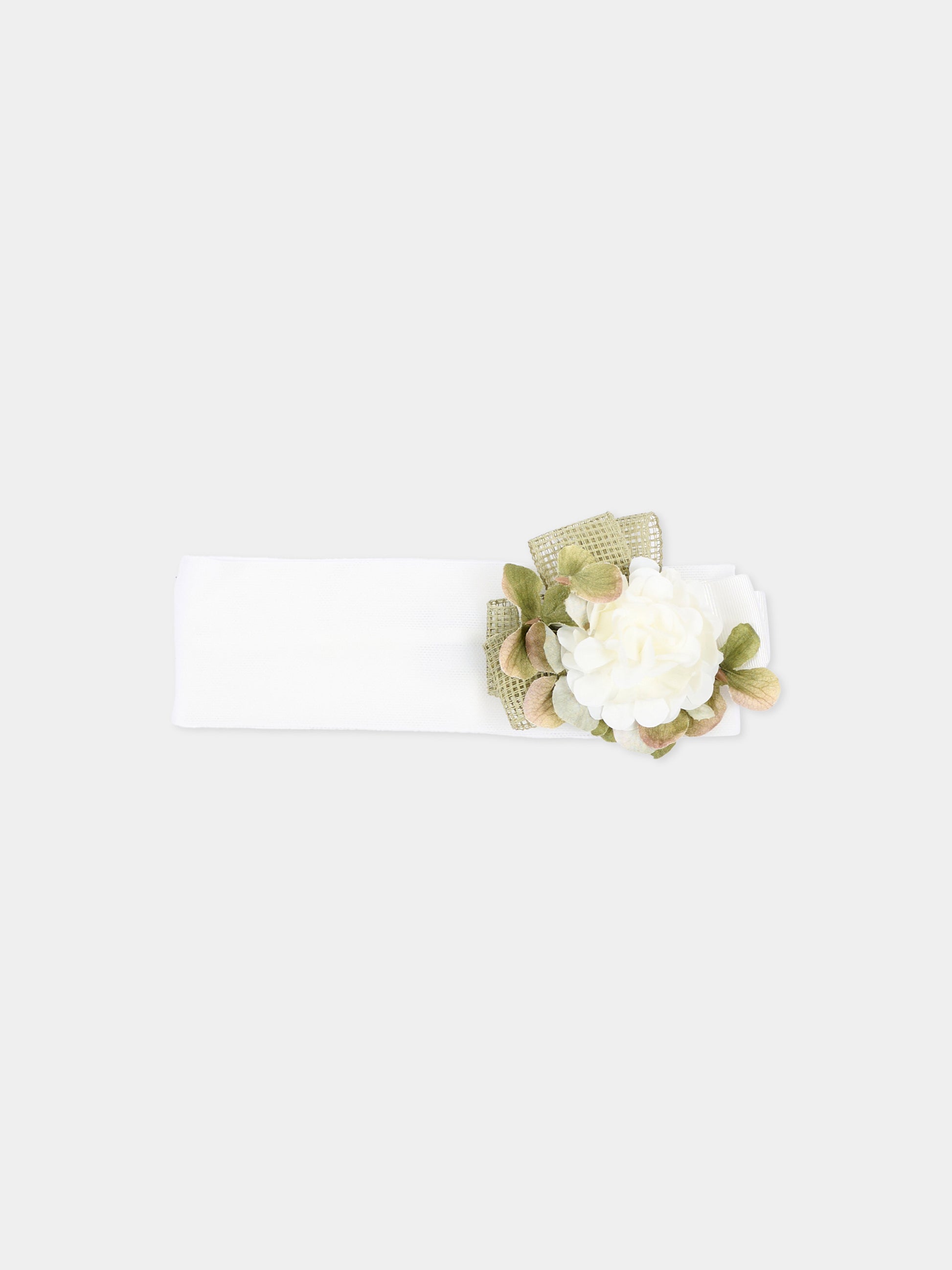 Fascia bianca per neonata con fiore,Colorichiari,FN978864 AF813 30