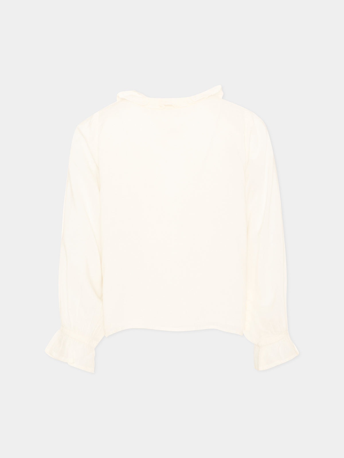 Camicia a manica lunga bianca con ruches per bambina,Scotch&soda,183445 270