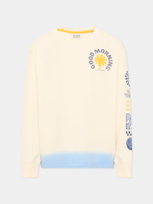 T-shirt avorio per bambini con stampa,Scotch&soda,184440 100