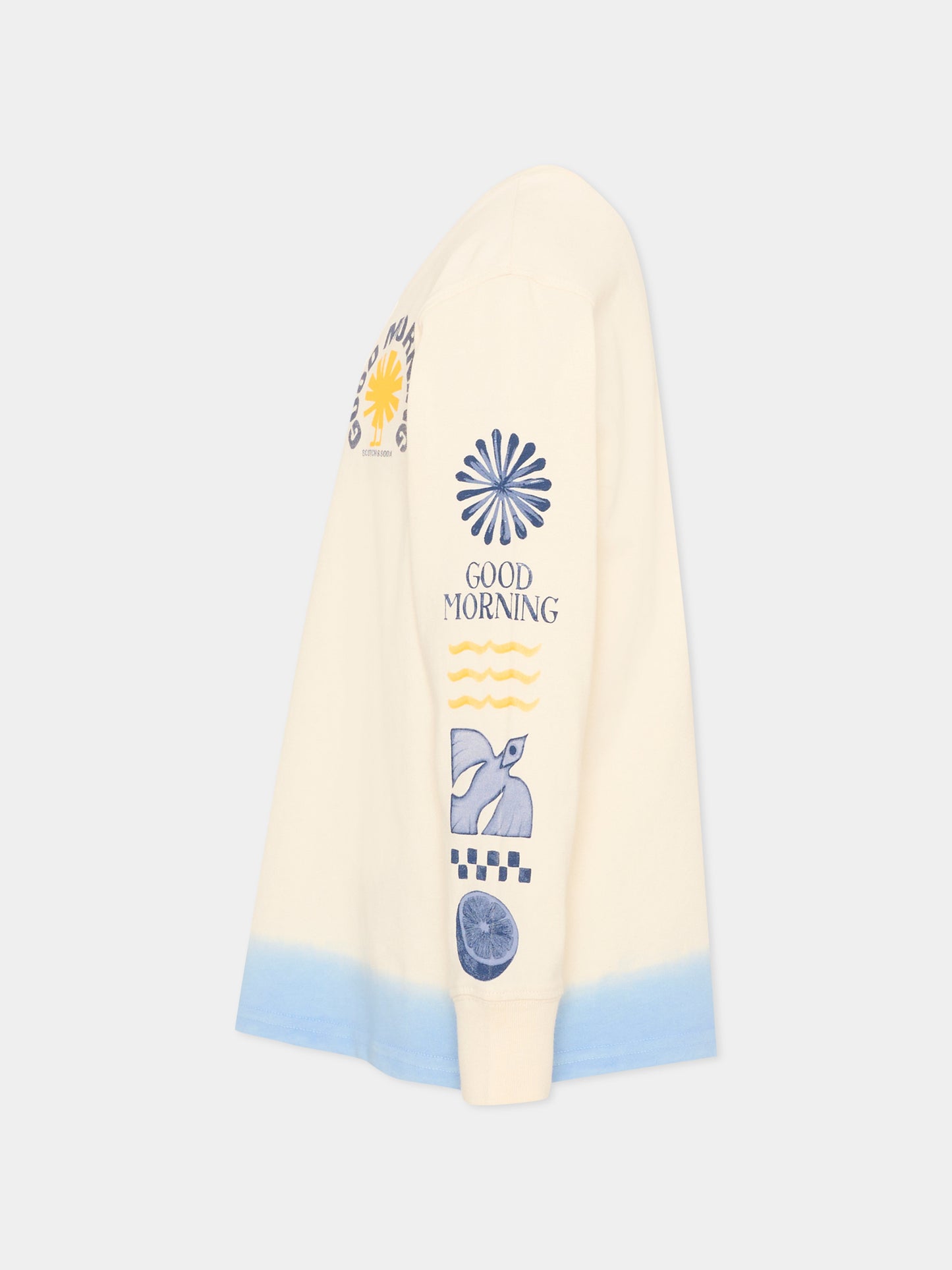 T-shirt avorio per bambini con stampa,Scotch&soda,184440 100