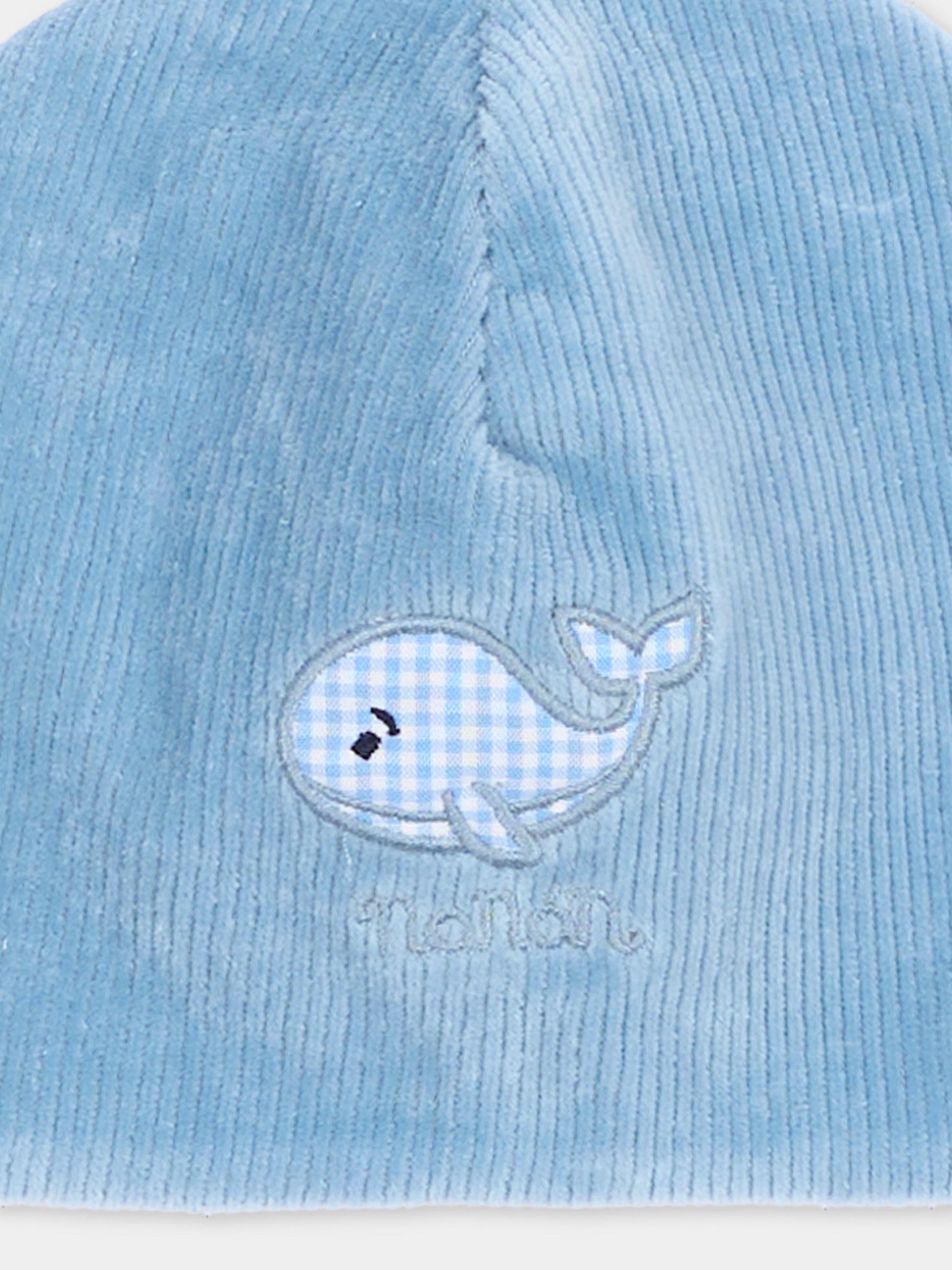 Cappellino azzurro per neonato con balena,Nanán,I26175A