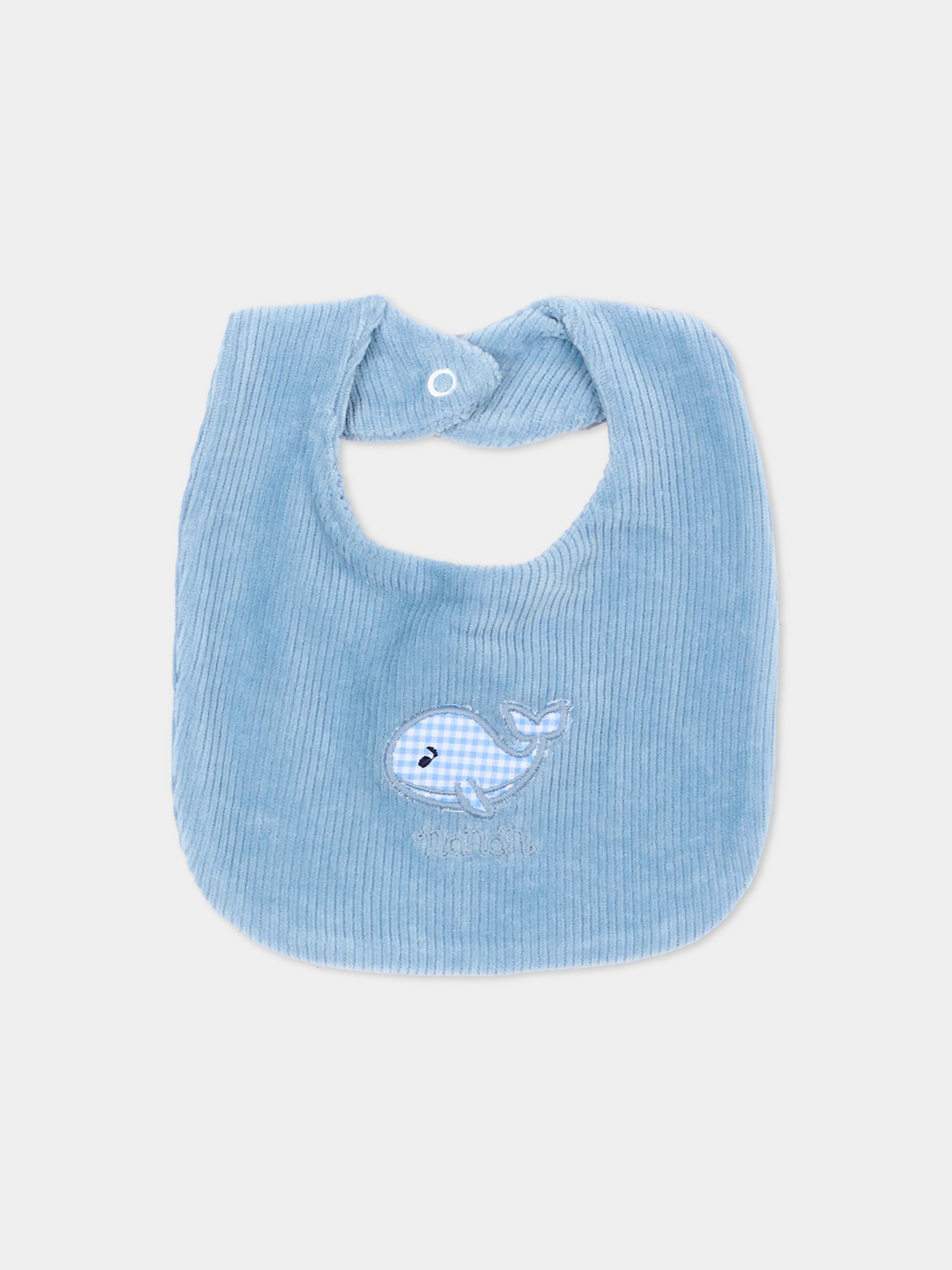 Bavaglino azzurro per neonato con balena,Nanán,I26176A