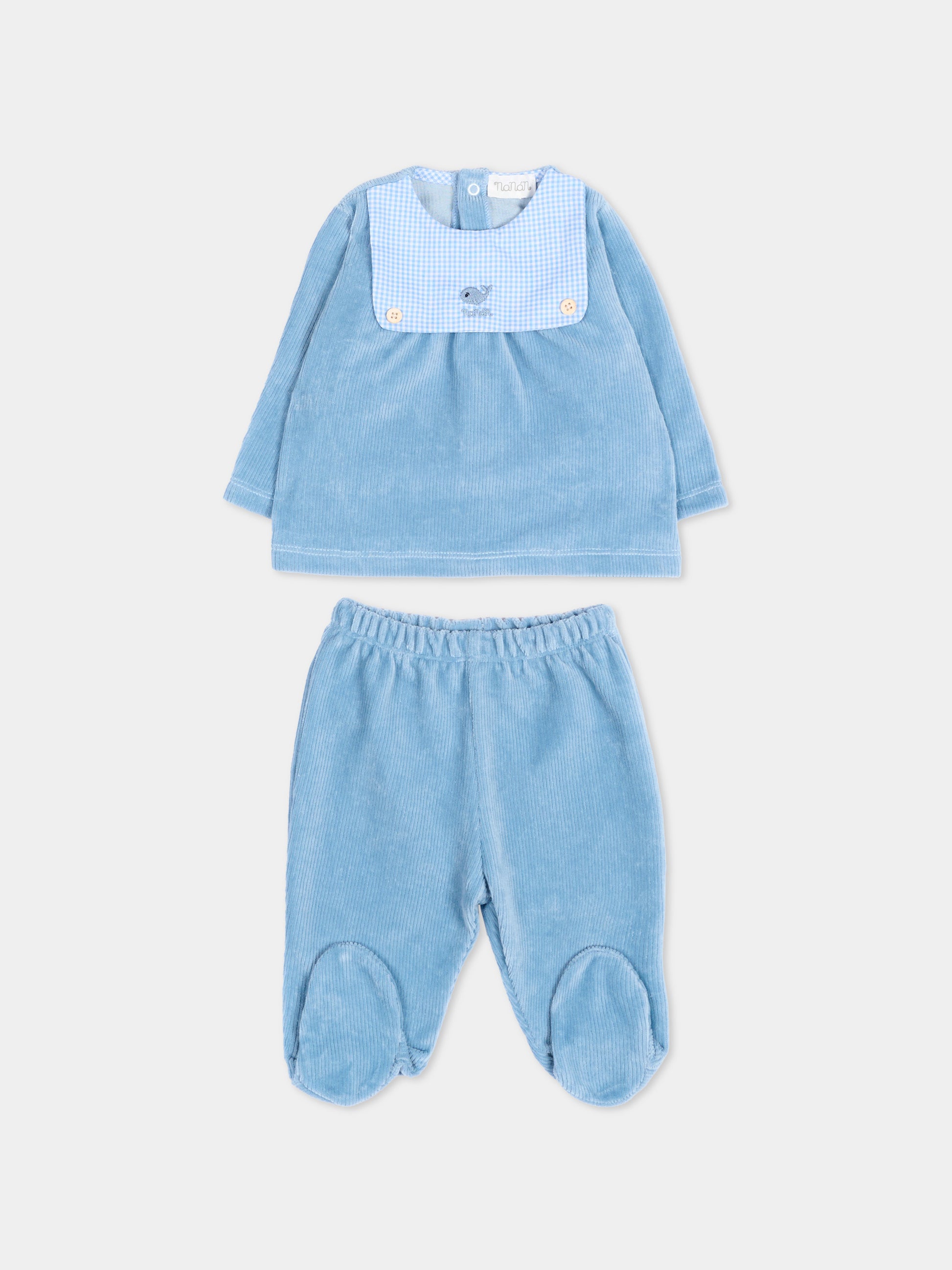 Completo nascita azzurro per neonato con balena,Nanán,I26174A
