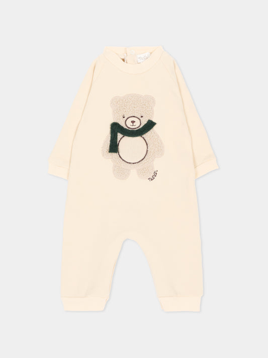 Tutina beige per neonati con orsetto,Nanán,I26166BE