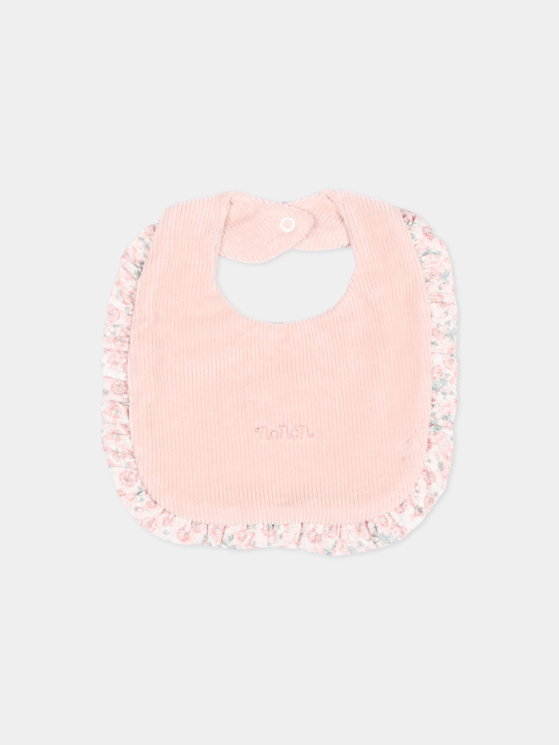 Bavaglino rosa per neonata con logo,Nanán,I26424R
