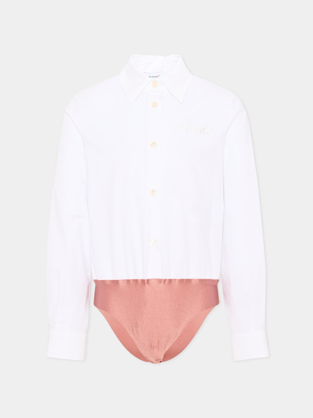 Camicia a manica lunga bianca a body per bambina,Pinko,KFCA043 0 CA027 B000