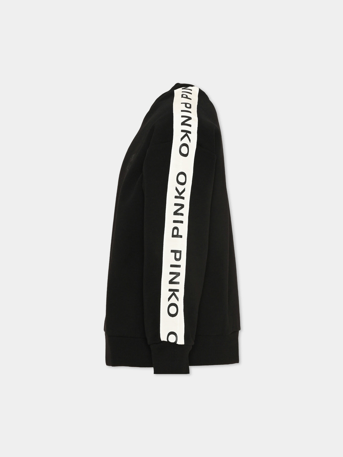 Felpa girocollo nera per bambina con logo,Pinko,KFFE048 C FF017 0915