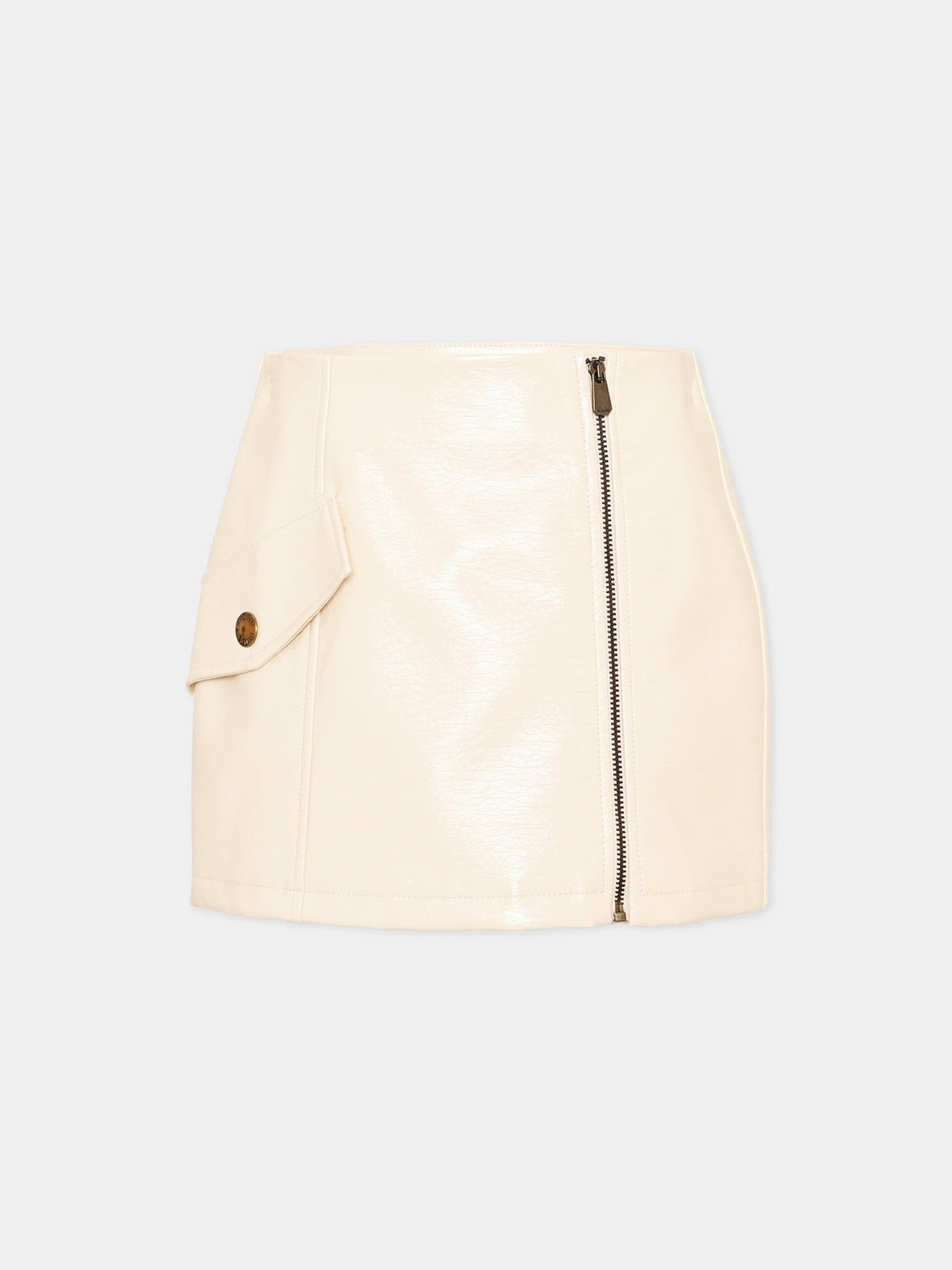 Gonna avorio con zip per bambina,Pinko,KFGO027 0 PE022 0020