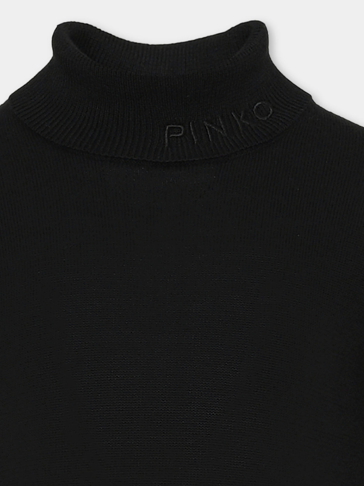 Dolcevita nero per bambina con logo,Pinko,KFMA038 C FL134 N000