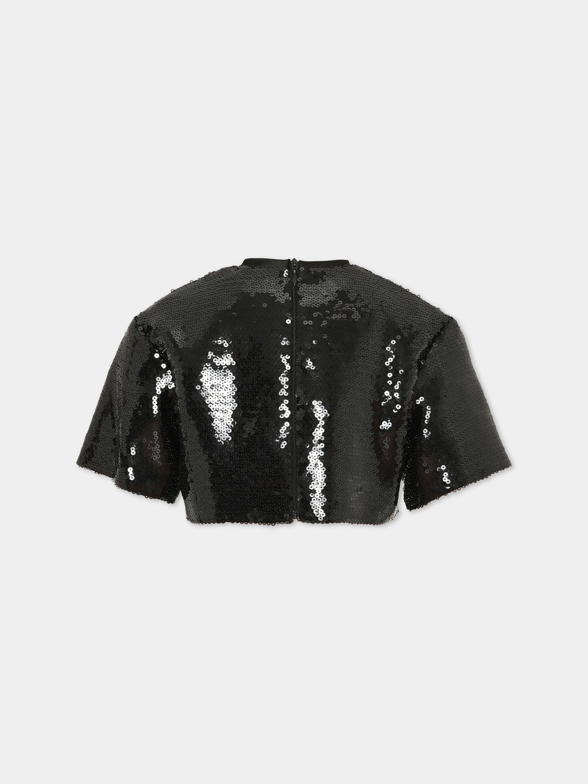 Top nero per bambina con paillettes,Pinko,KFTO010 0 TV152 N000