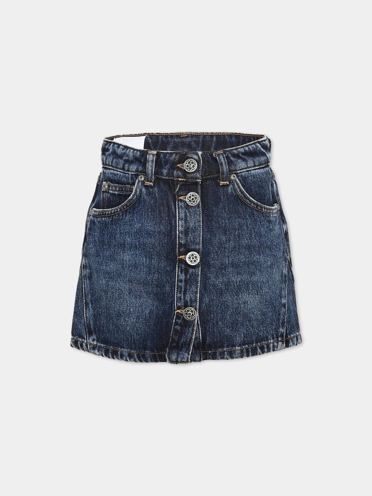 Gonna denim per bambina con bottoni,Dondup Kids,DFGO034 C CF054 4005