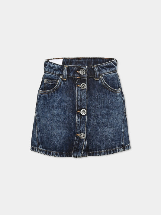 Gonna denim per bambina con bottoni,Dondup Kids,DFGO034 C CF054 4005