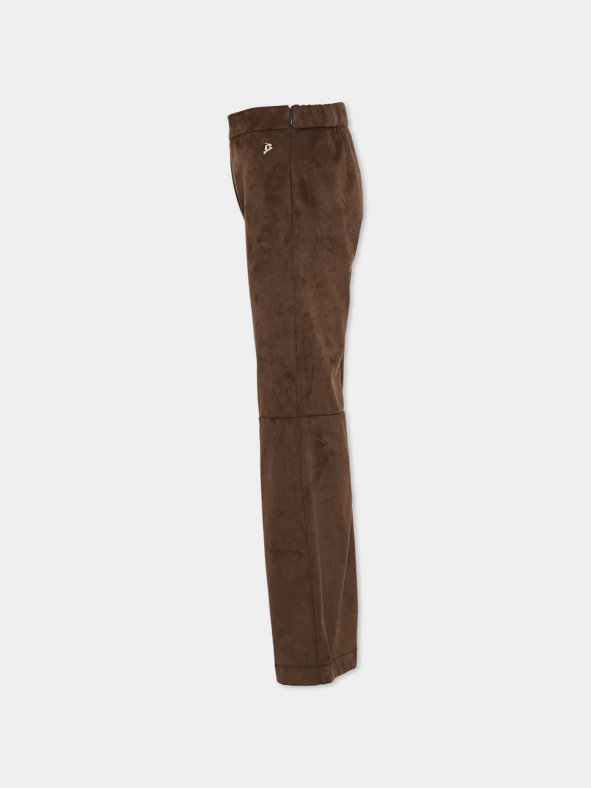 Pantalone marrone per bambina svasato,Dondup Kids,DFPA213 0 PE023 6029