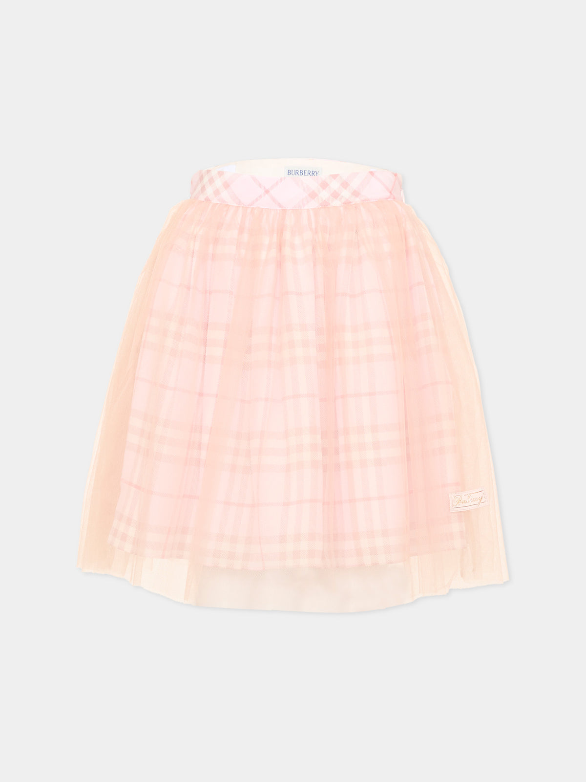 Gonna rosa per bambina con check