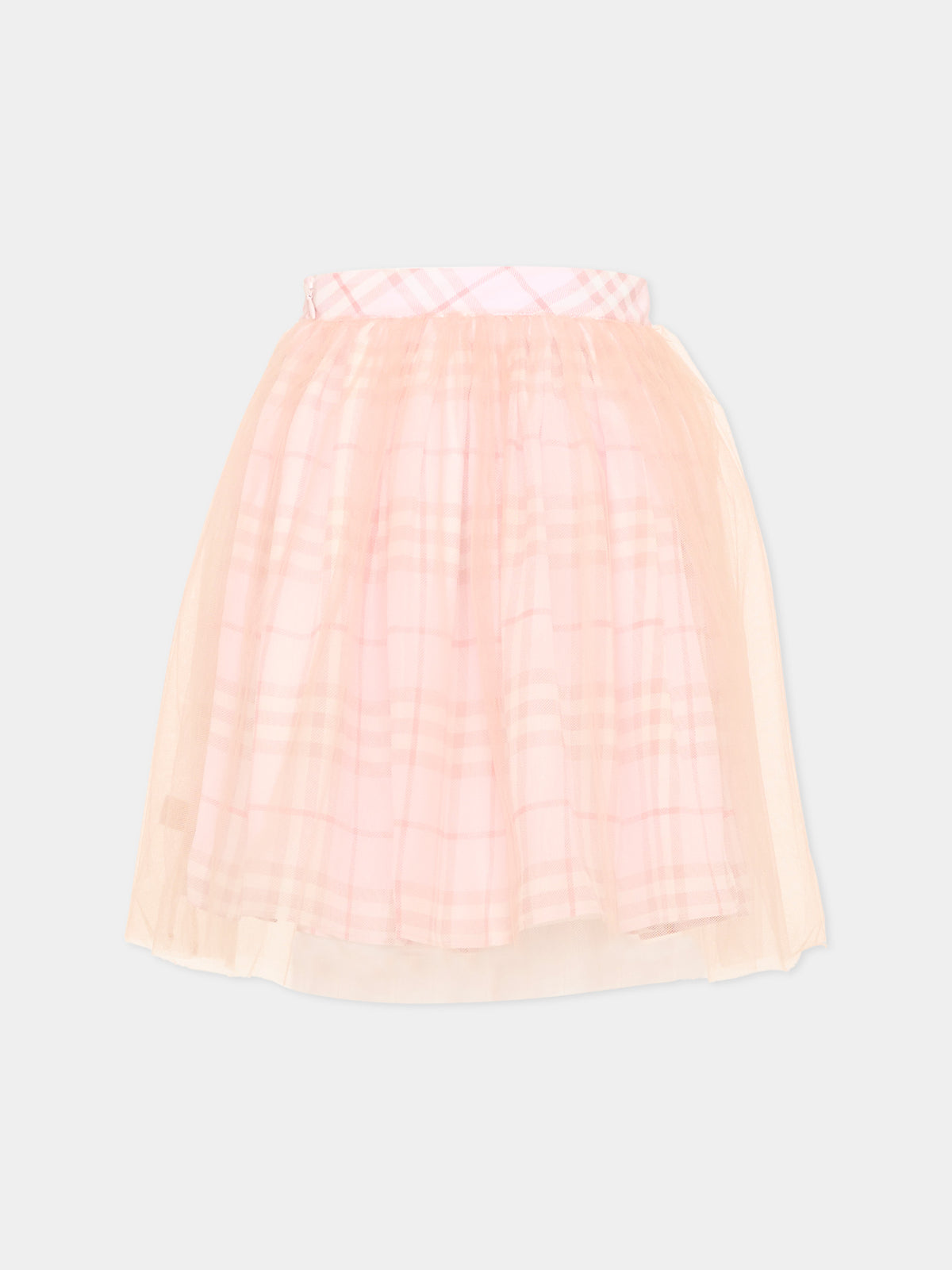 Gonna rosa per bambina con check