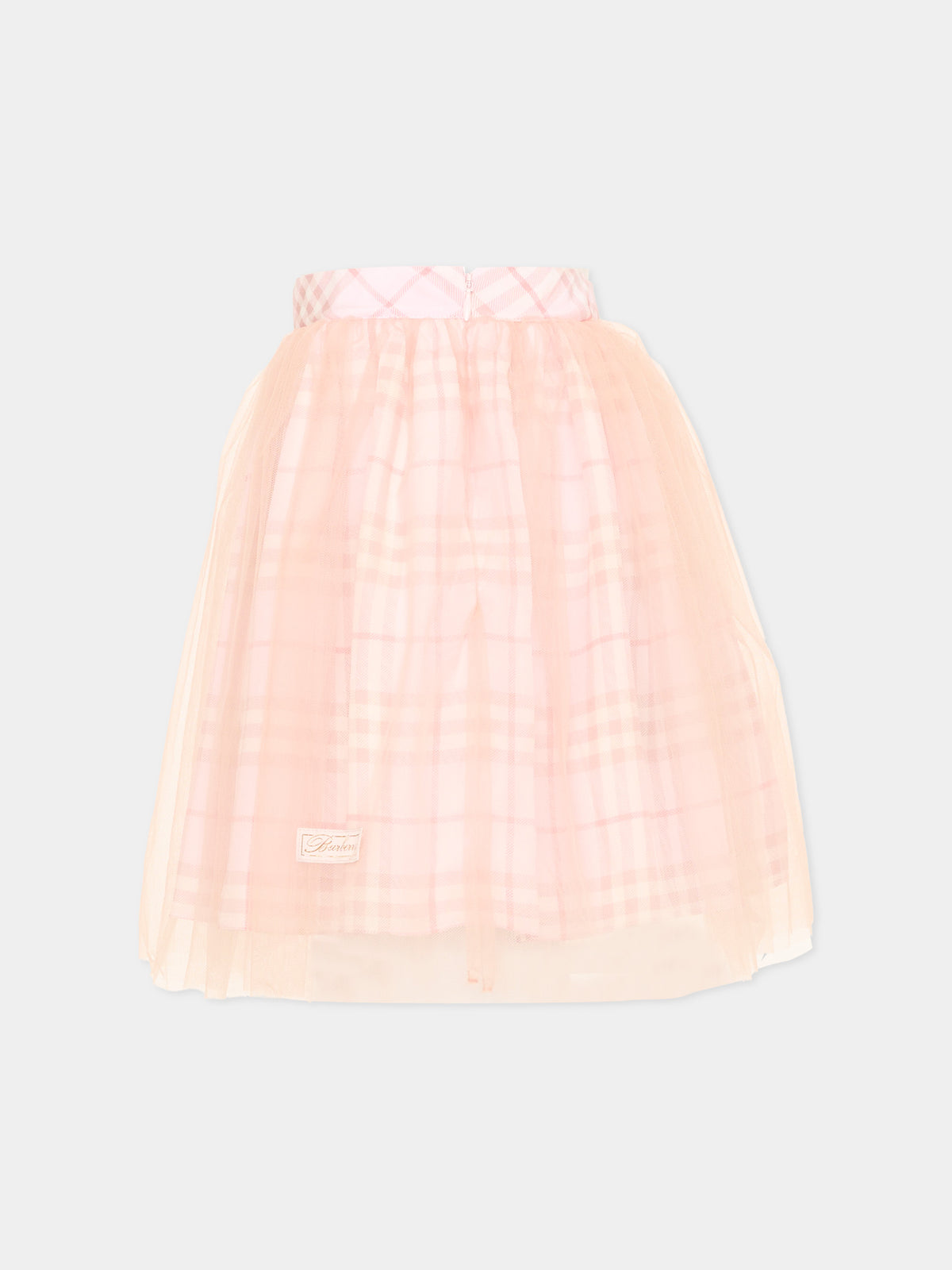 Gonna rosa per bambina con check