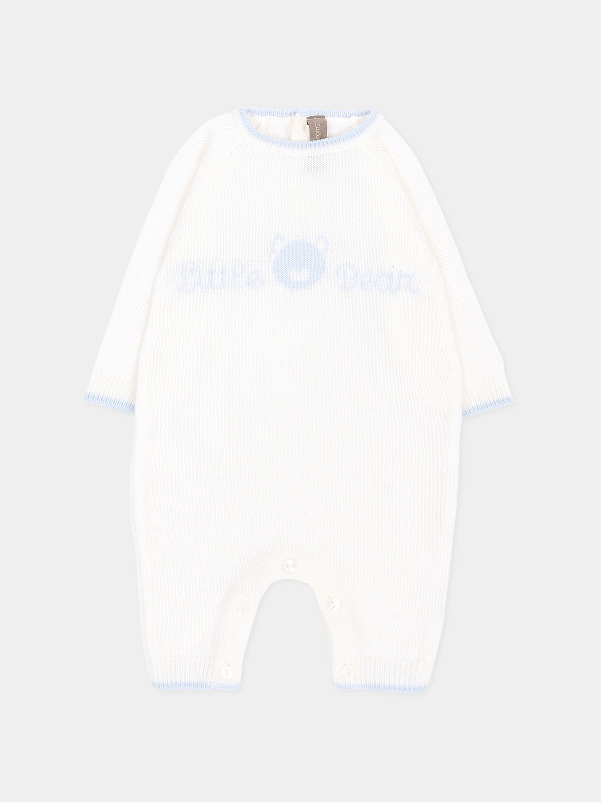 Tutina avorio per neonato con logo orsetto,Little Bear,4101 LATTE/CIELO