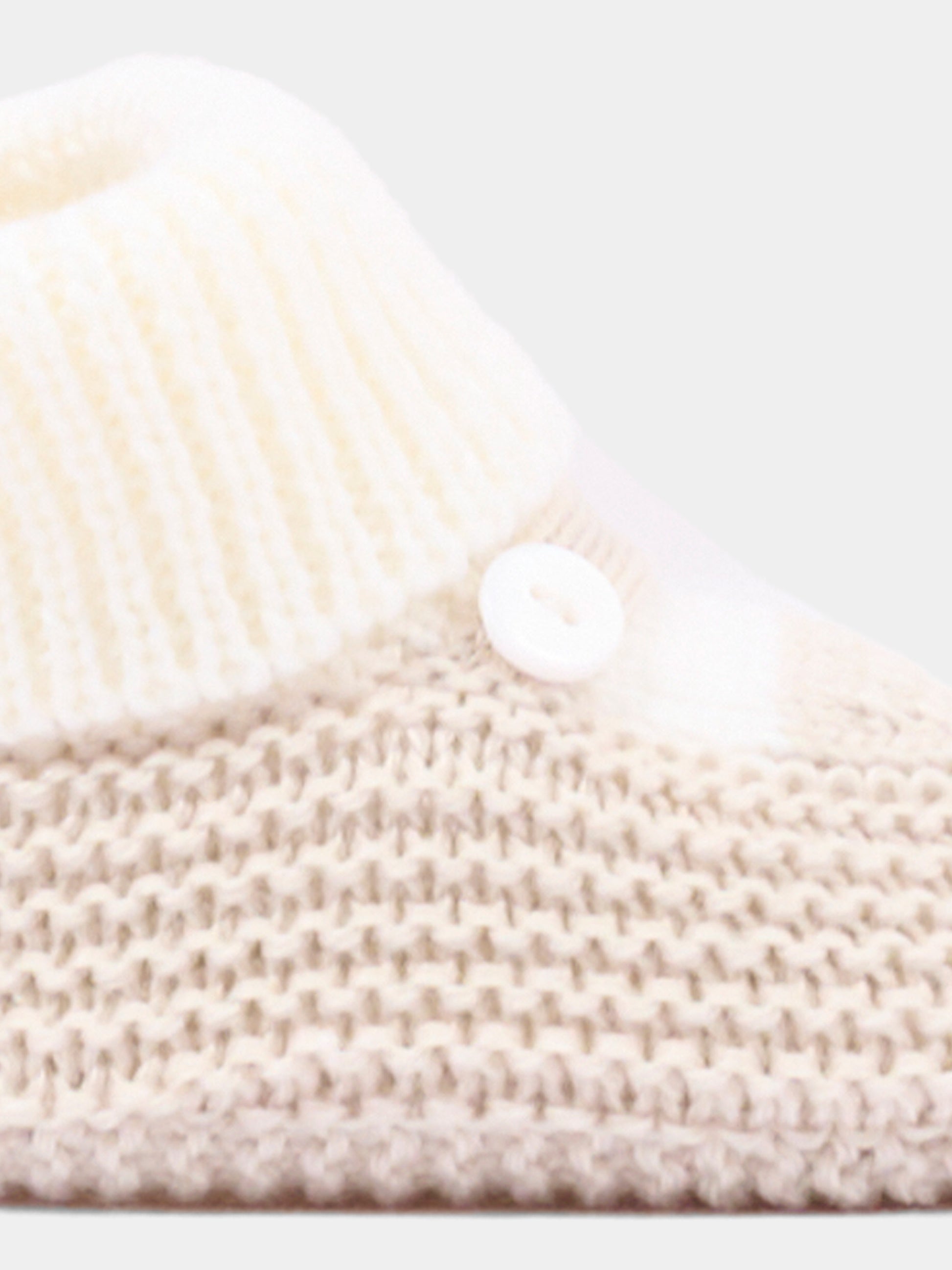 Babbucce bìbeige  per neonati in tricot,Little Bear,4129 LATTE/BURRO