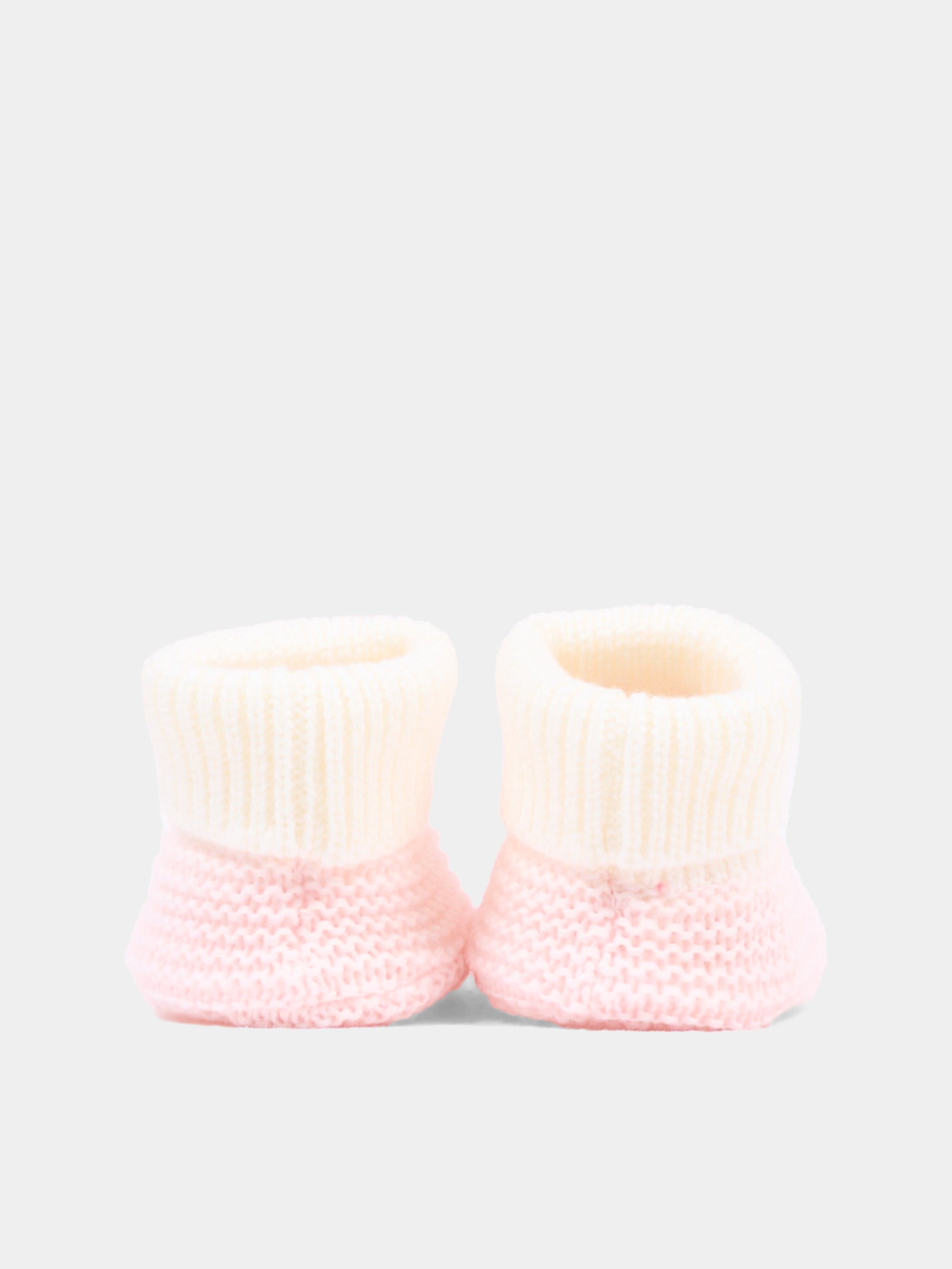 Babbucce avorio per neonata in maglia,Little Bear,4129 LATTE/CIPRIA