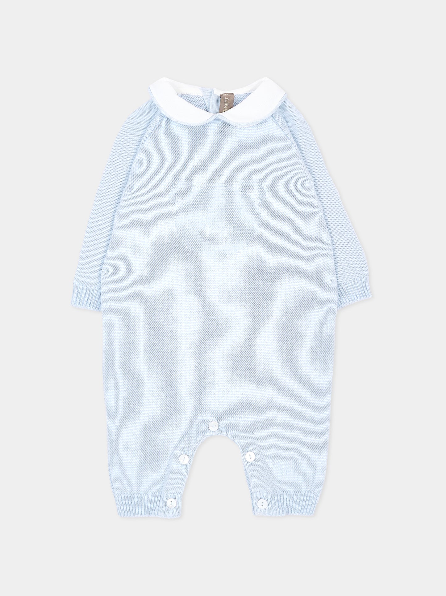 Cardigan celeste per neonato in maglia,Little Bear,4134 CIELO
